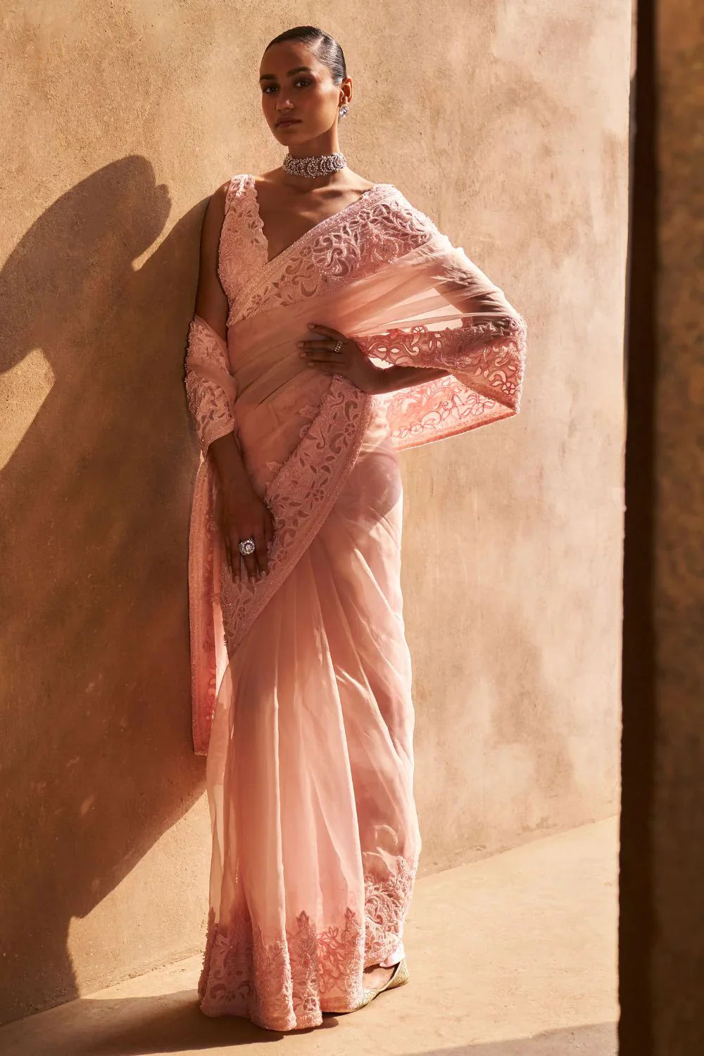 Ethereal Empress Saree and Cape Set - Image 2