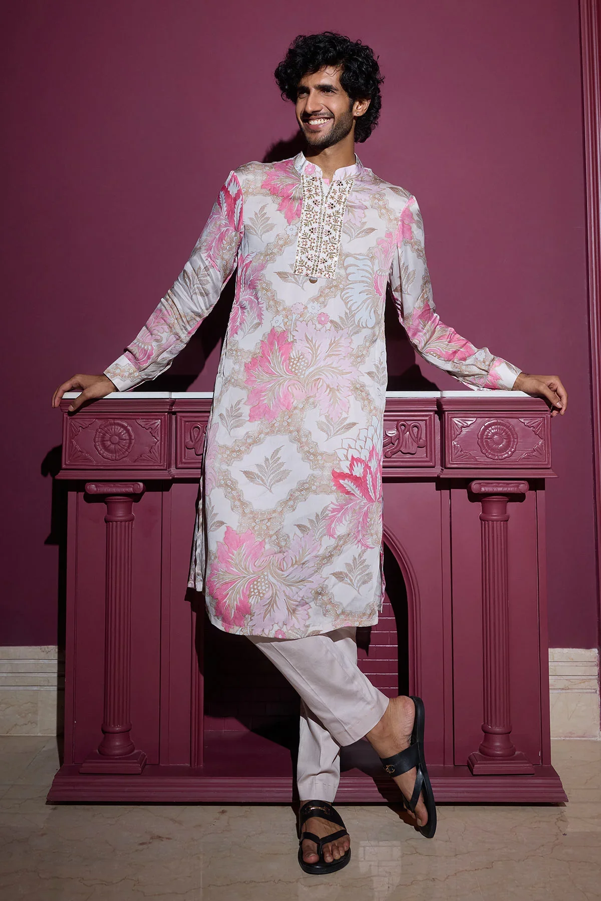 FAHAD - Embellished Placket Kurta Set