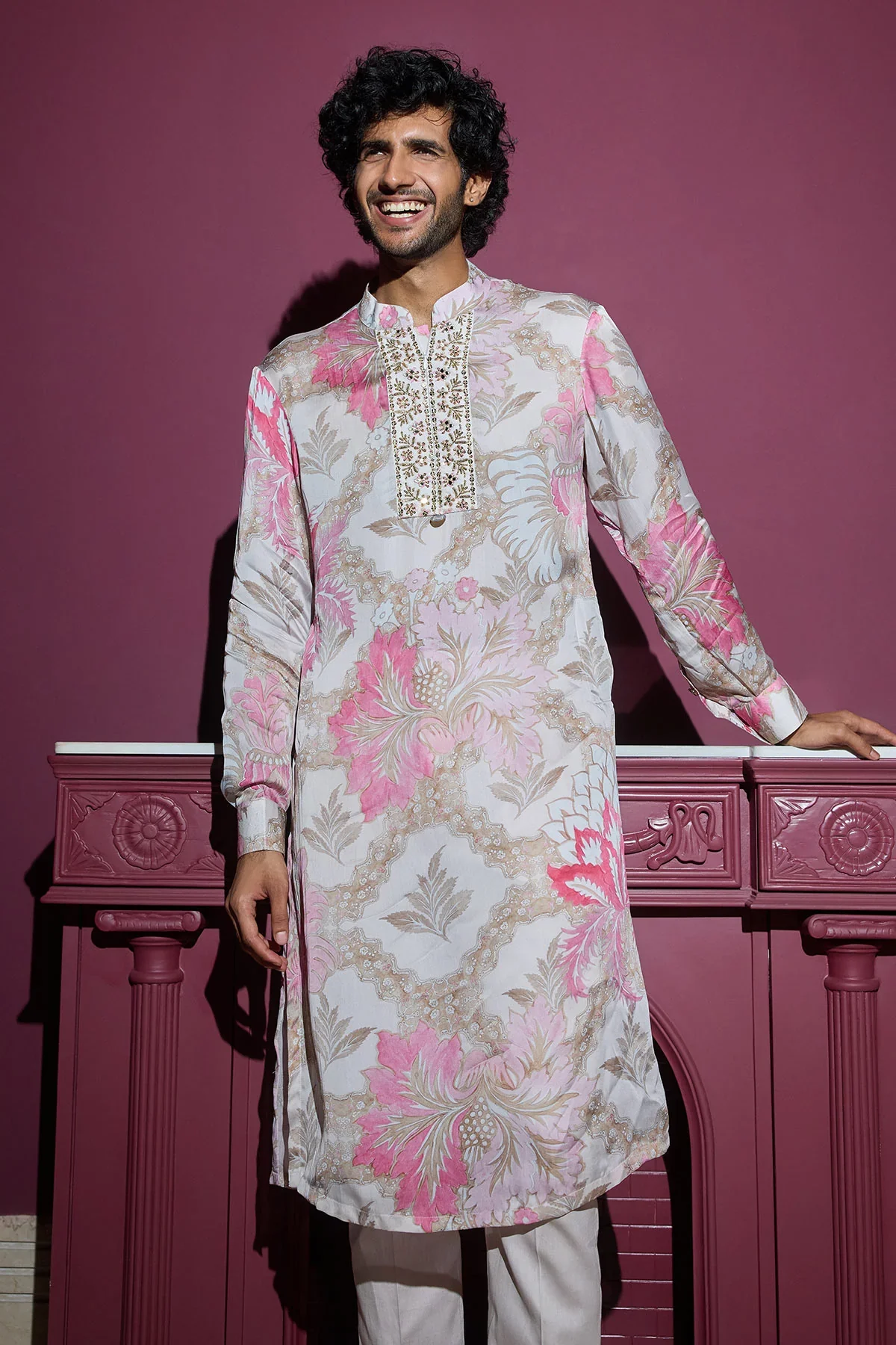FAHAD - Embellished Placket Kurta Set - Image 2