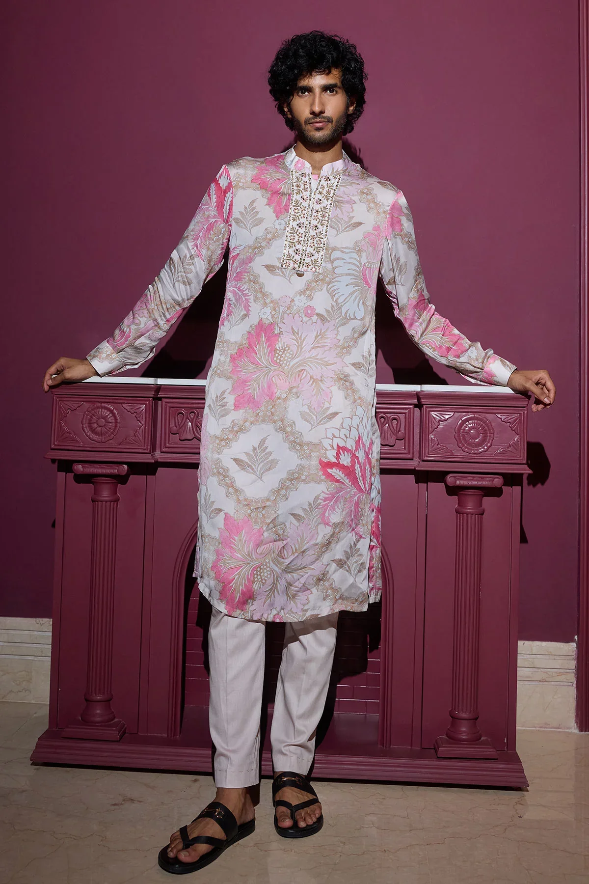 FAHAD - Embellished Placket Kurta Set - Image 3