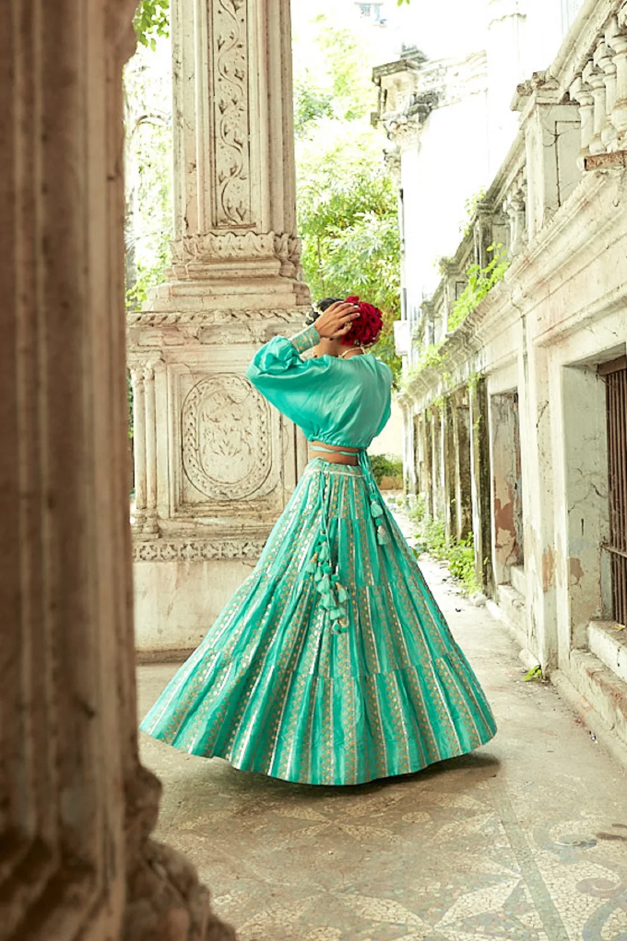 Falak Tie Top With Vitorian Skirt - Image 2