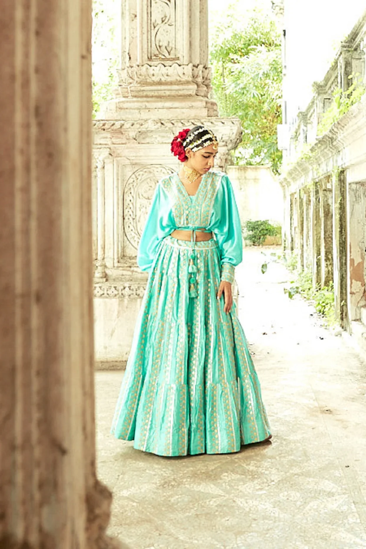 Falak Tie Top With Vitorian Skirt - Image 3