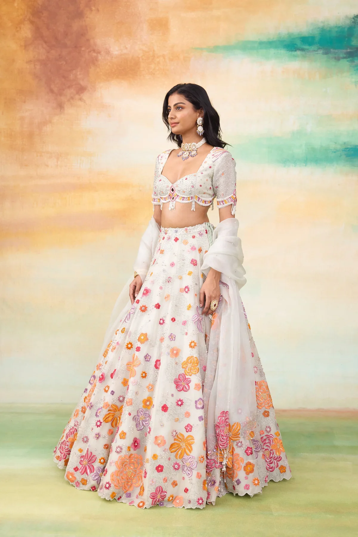 Fiona - Silk Organza Lehenga Set - Image 2