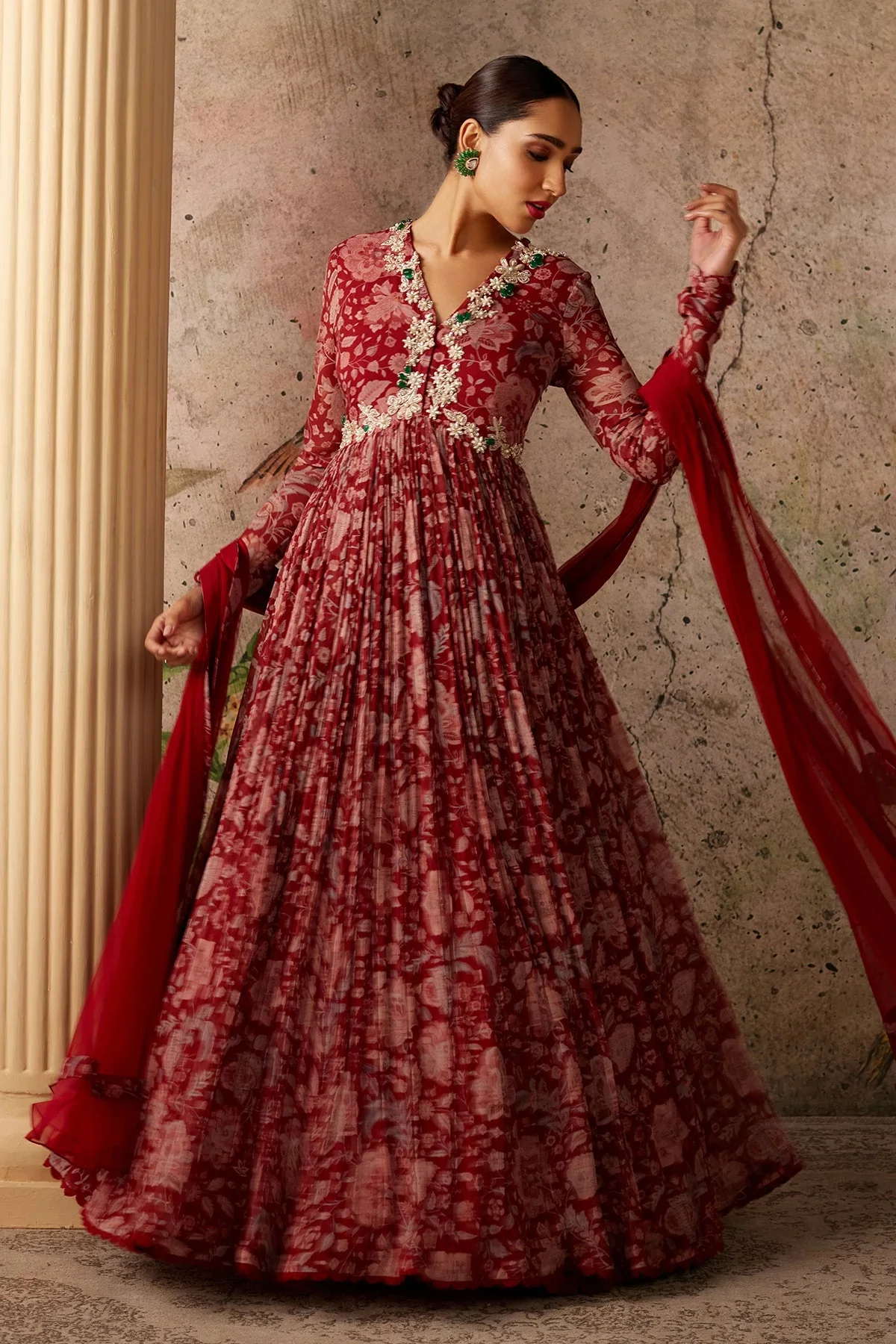 FLAIR - Printed Chiffon-long Anarkali
