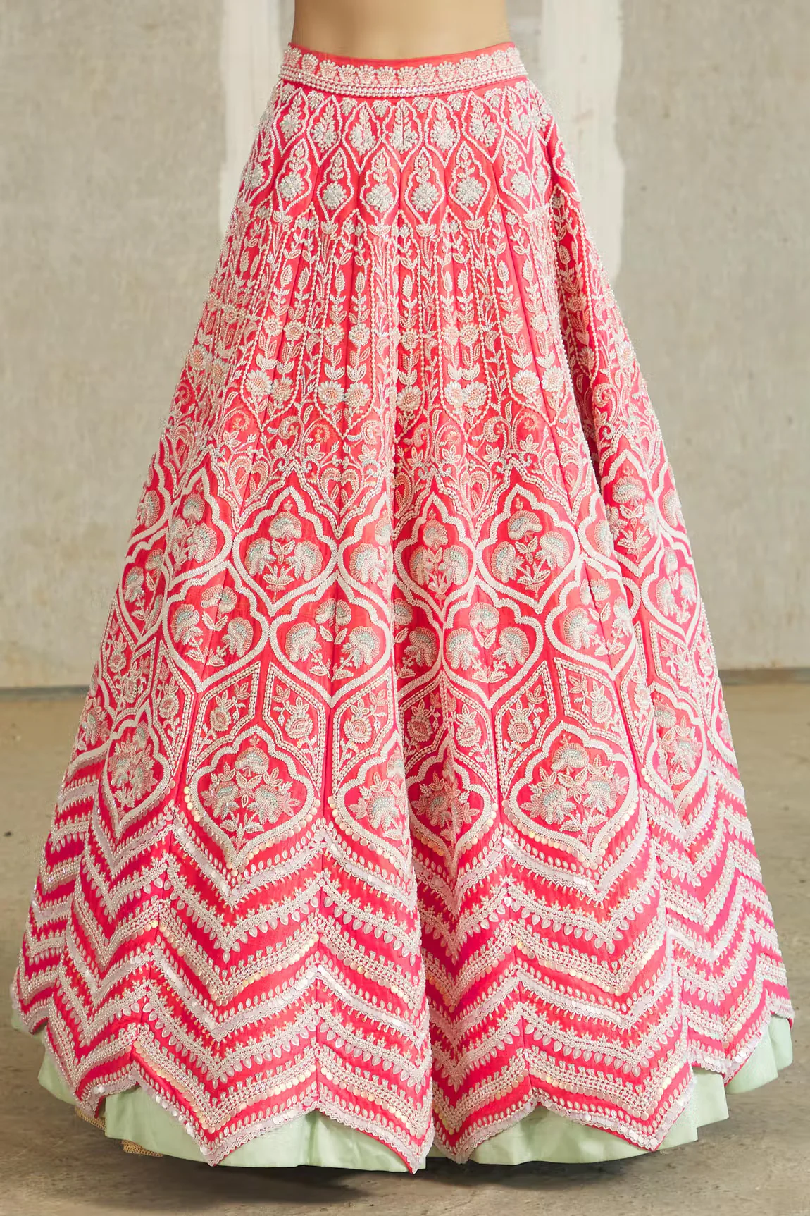 Pink Embroidered Lehenga Set - Image 6