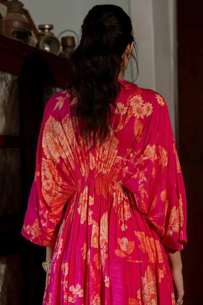 Floral Jaal Print Kaftan Set - Image 3