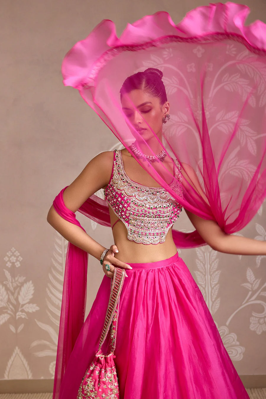 Floret lehenga set - Image 6