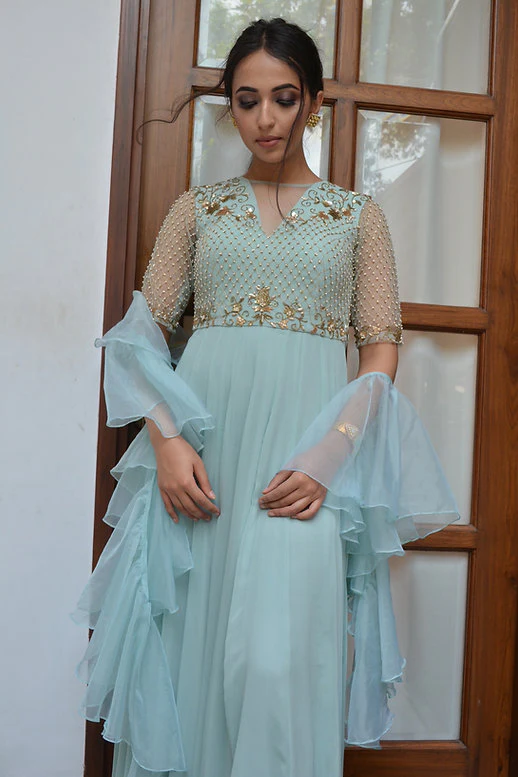 Fresh Mint Anarkali - Image 3
