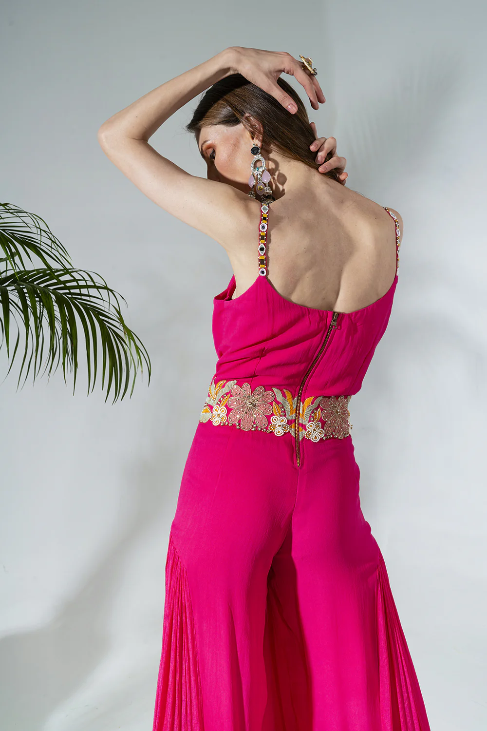 Fucsia Georgette Jumpsuit - Image 8