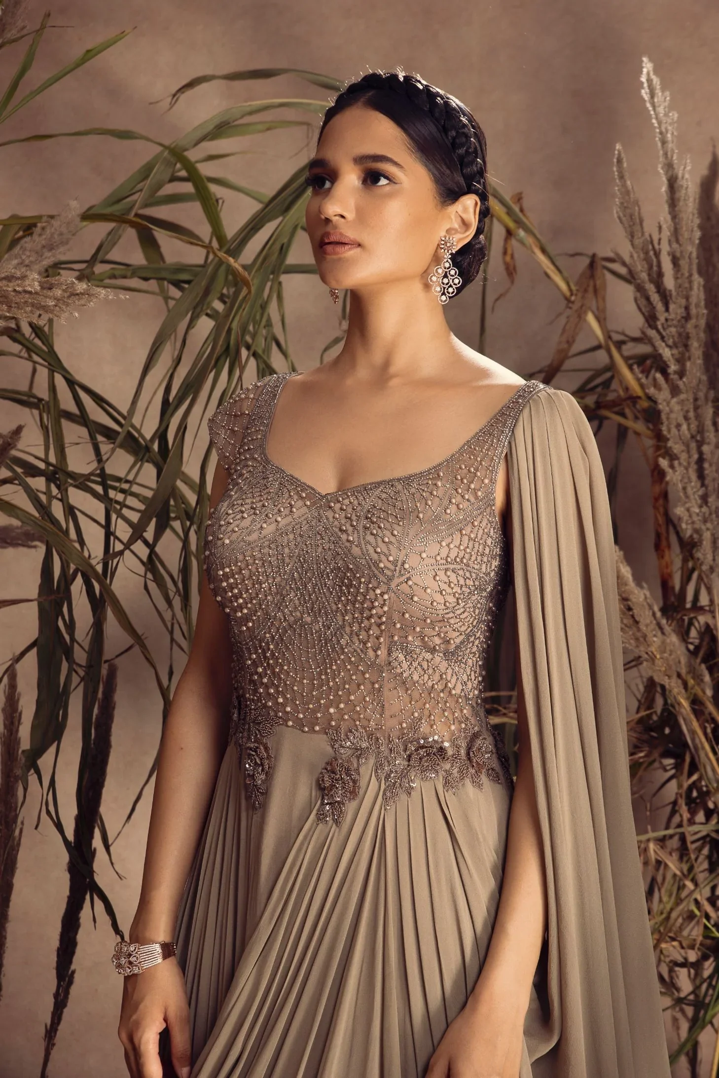 Georgette Drape Gown - Image 2