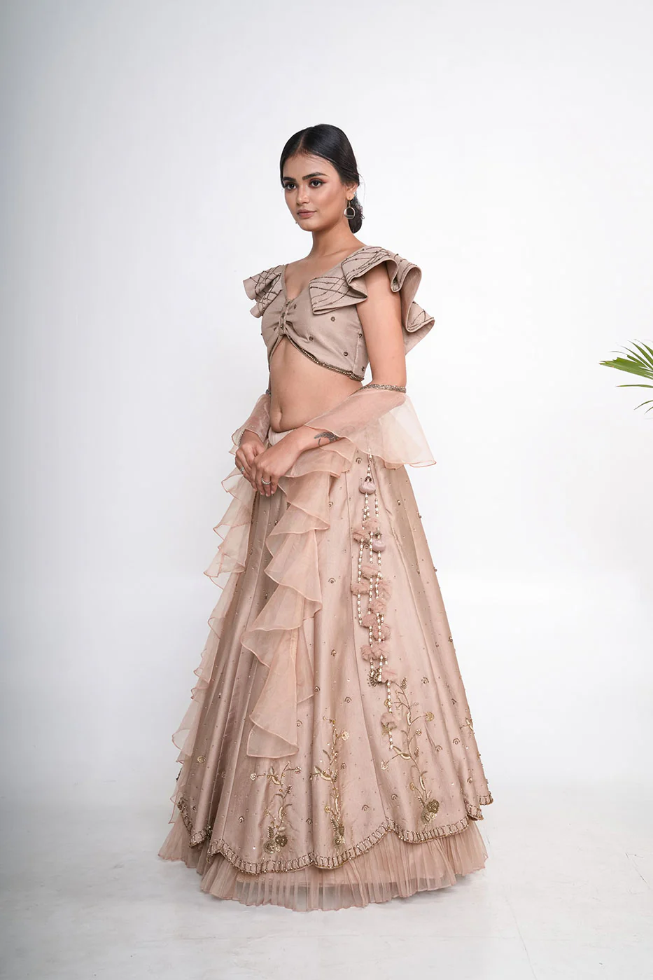 Gold Embroidererd Lehenga Set - Image 2