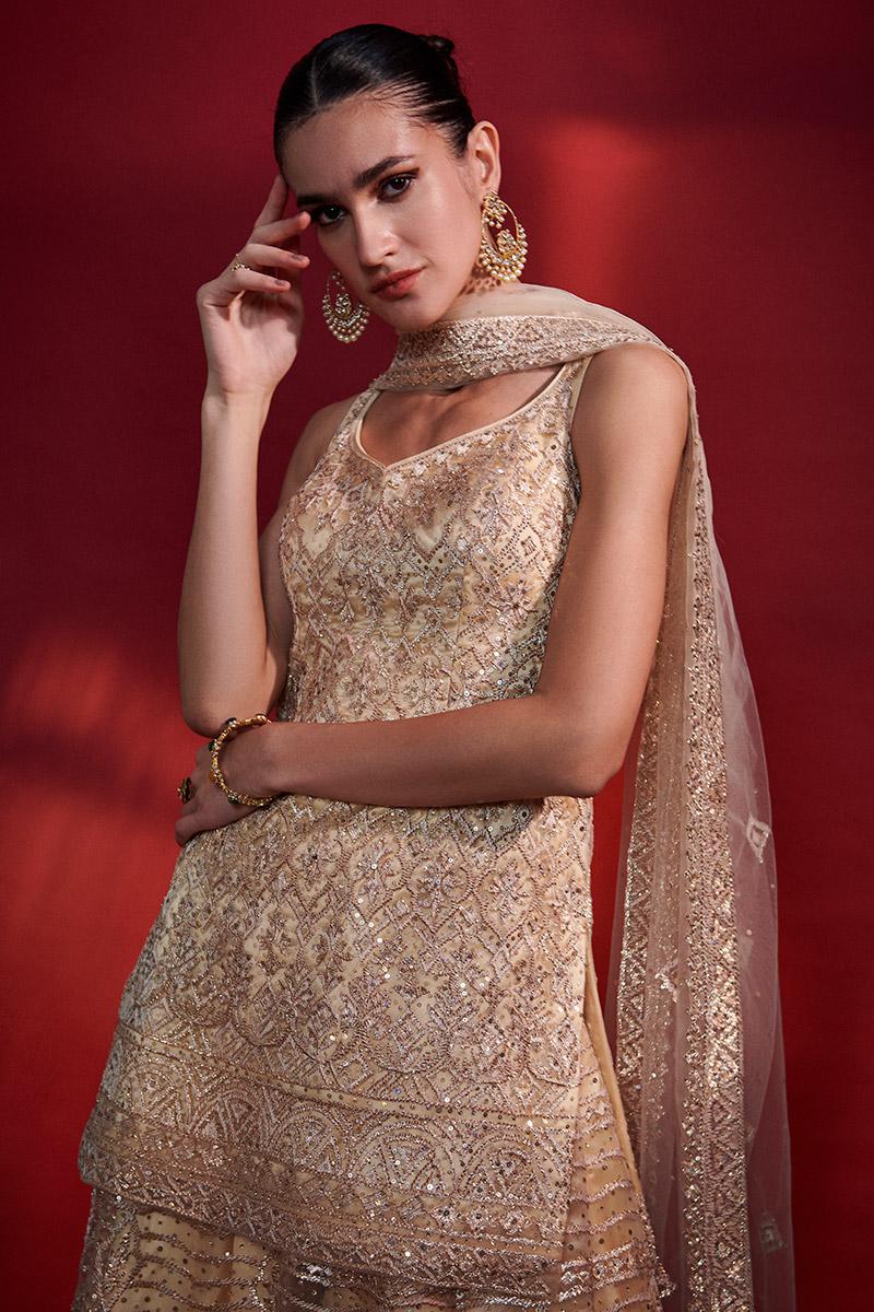 Gold Gota Sharara Set - Image 3