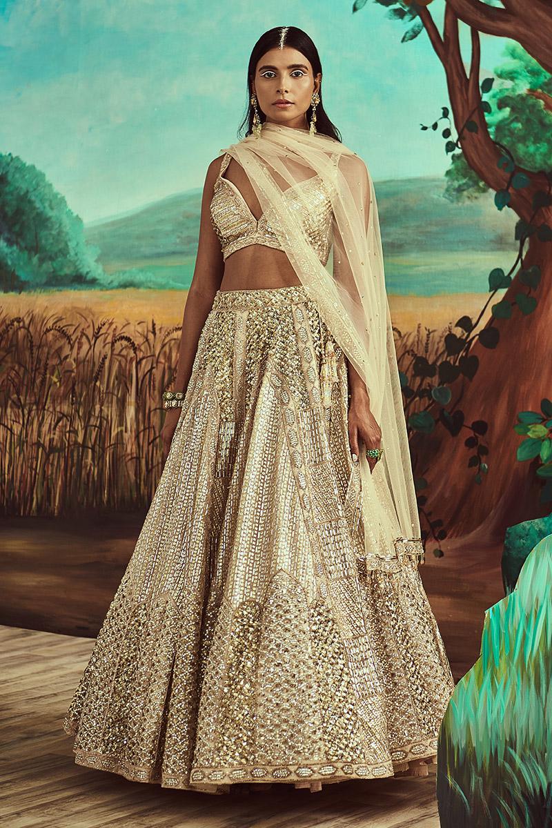 Gold sequin lehenga set