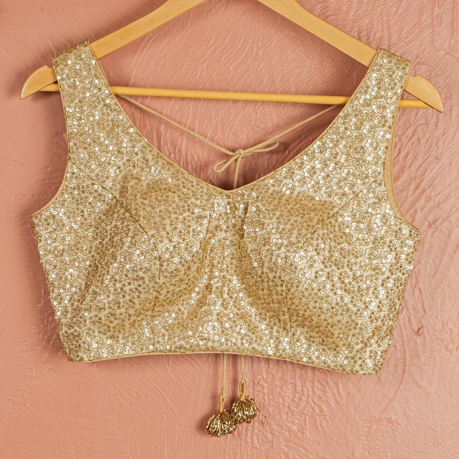 Gold Sharara with sequin blouse - Image 4
