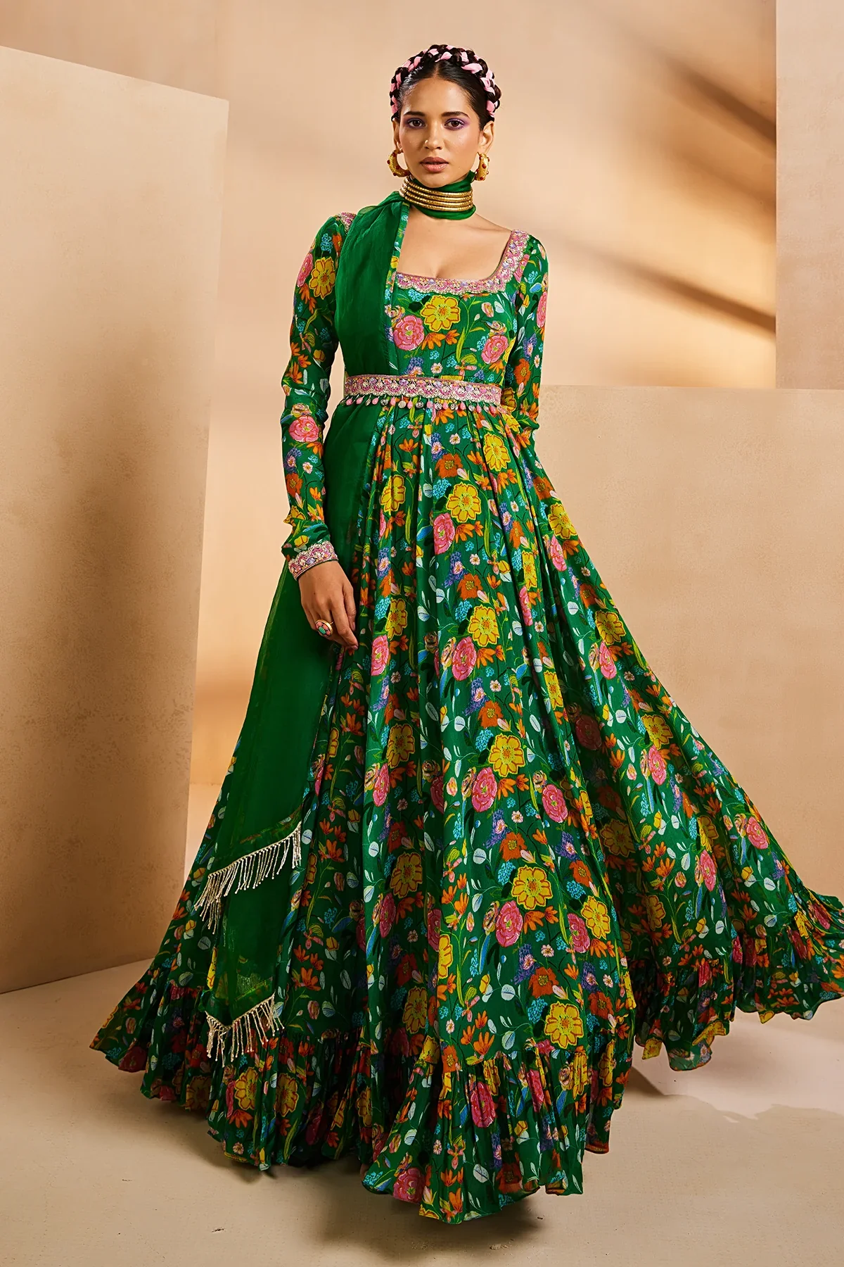 Green Anarkali - Image 4