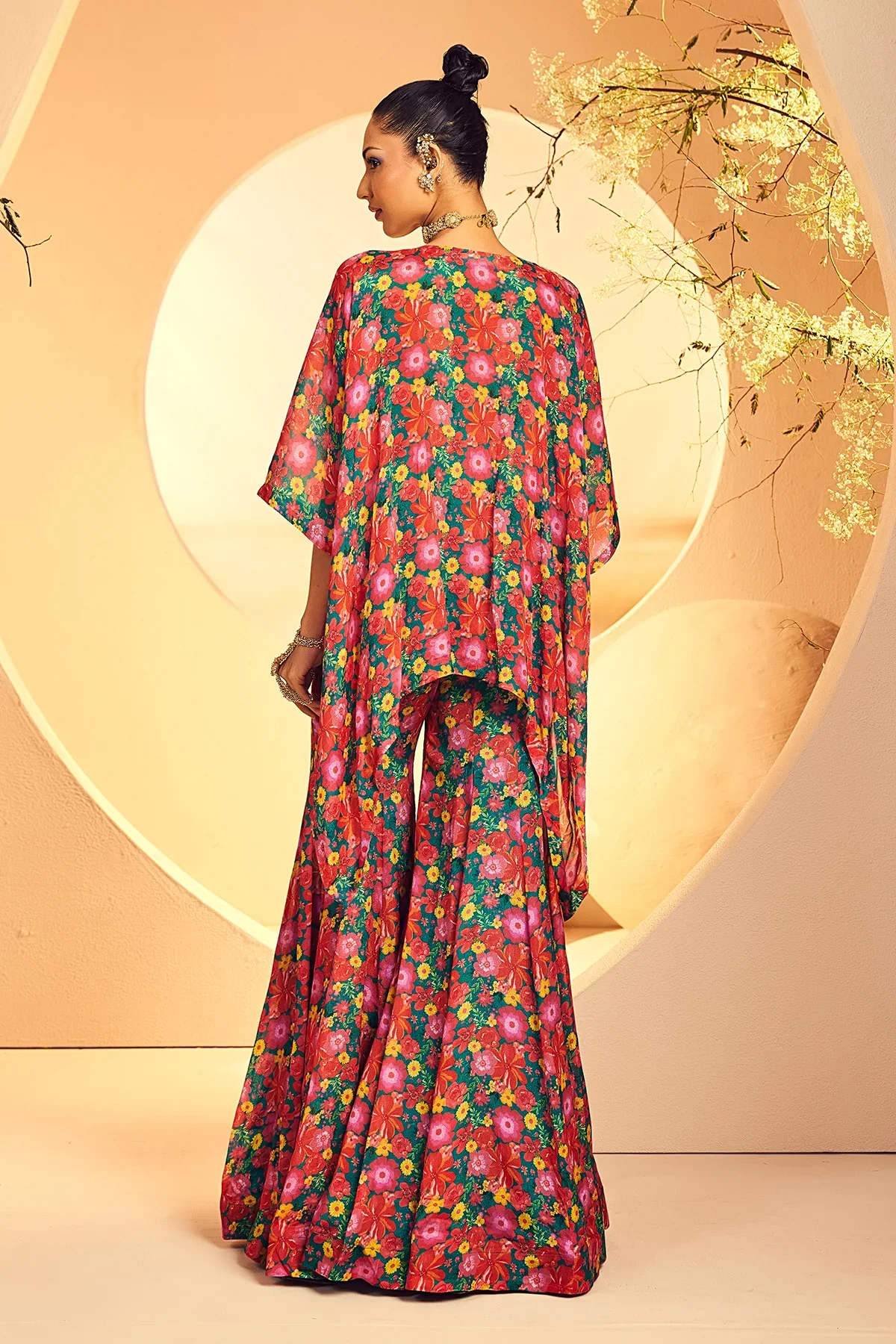 Green Multi Kaftan Sharara - Image 2