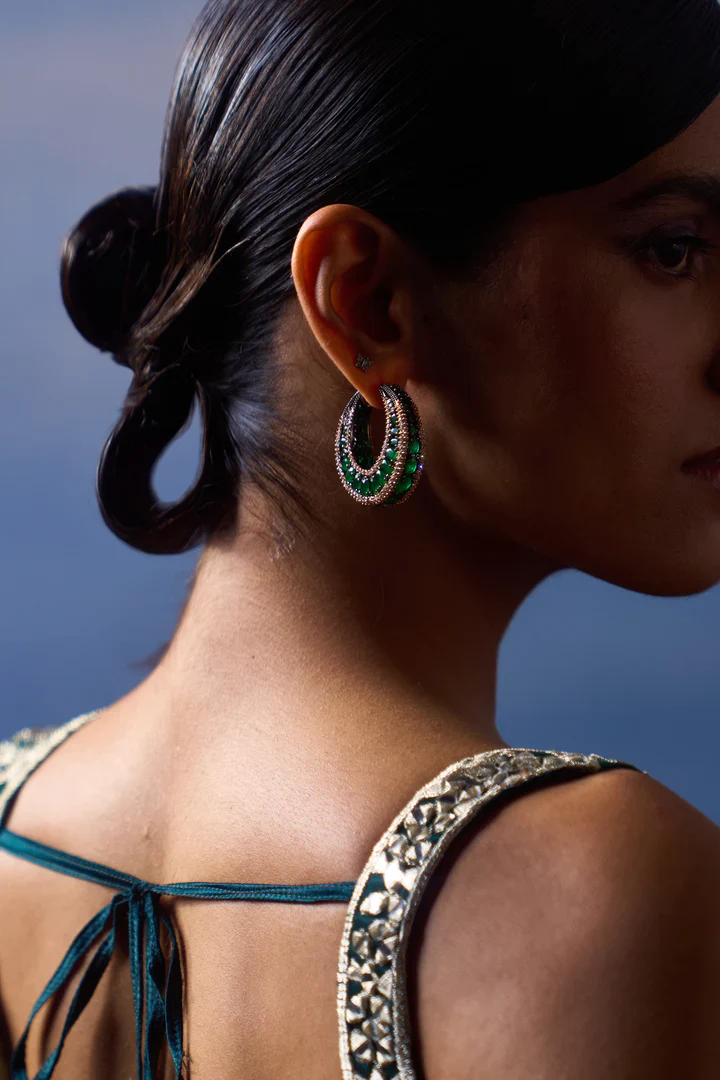 Green Net Saree - Image 5