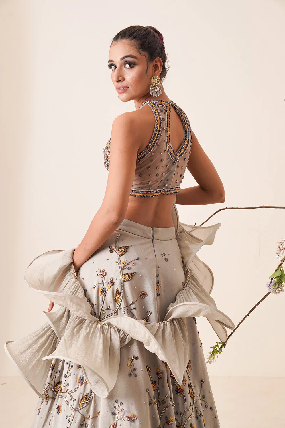 Grey Lehenga - Image 3