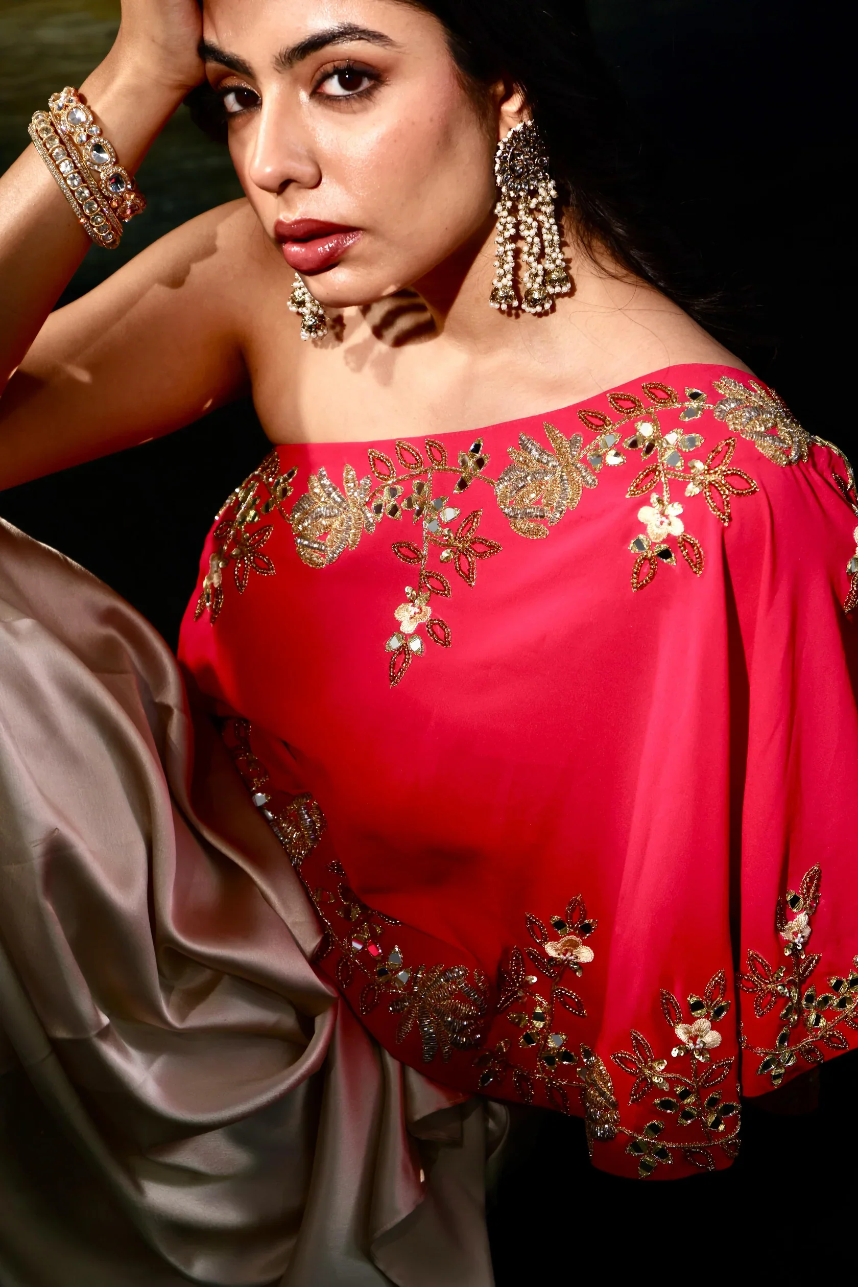 Gulaab Cape and Draped Skirt Set - Image 4