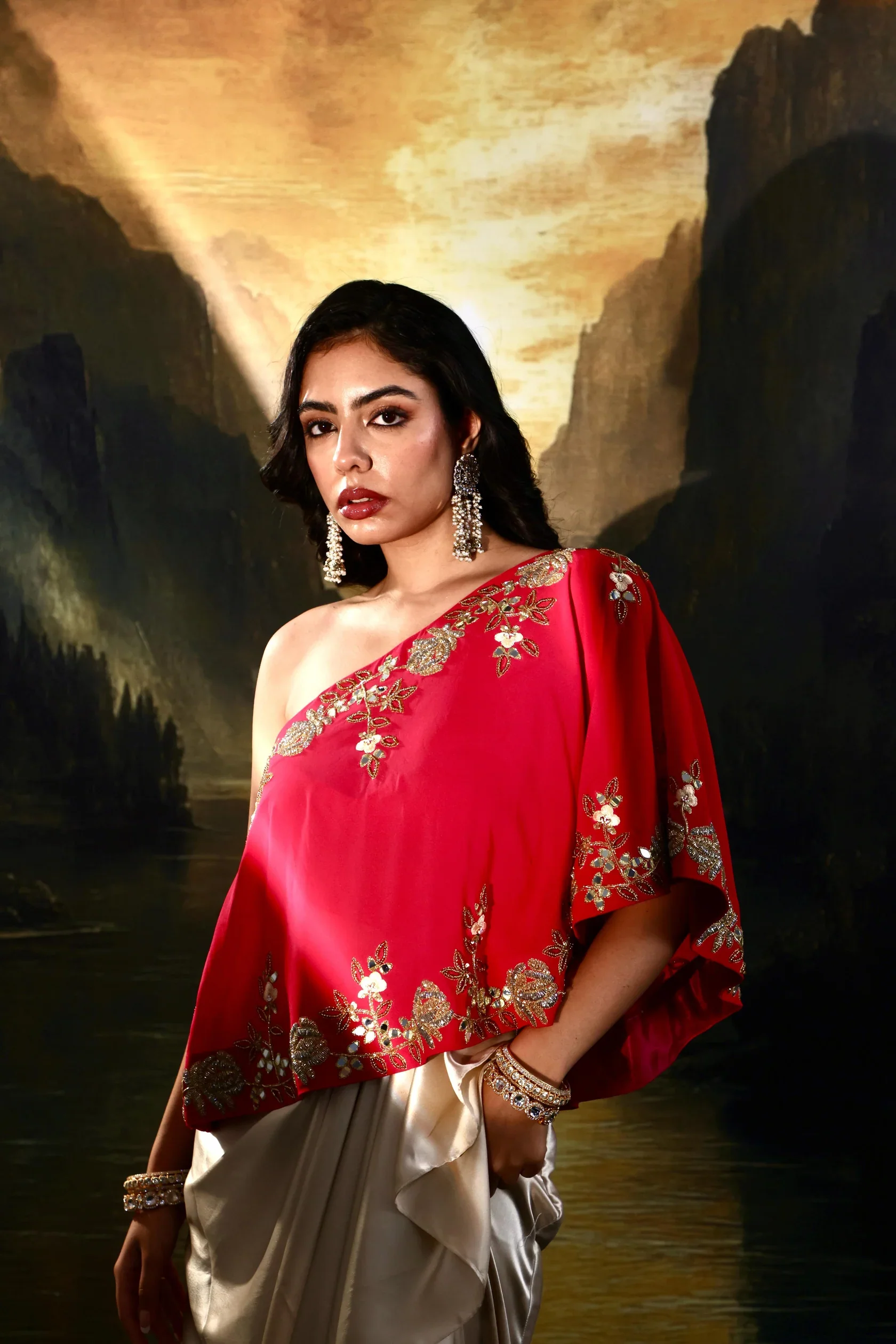 Gulaab Cape and Draped Skirt Set - Image 5