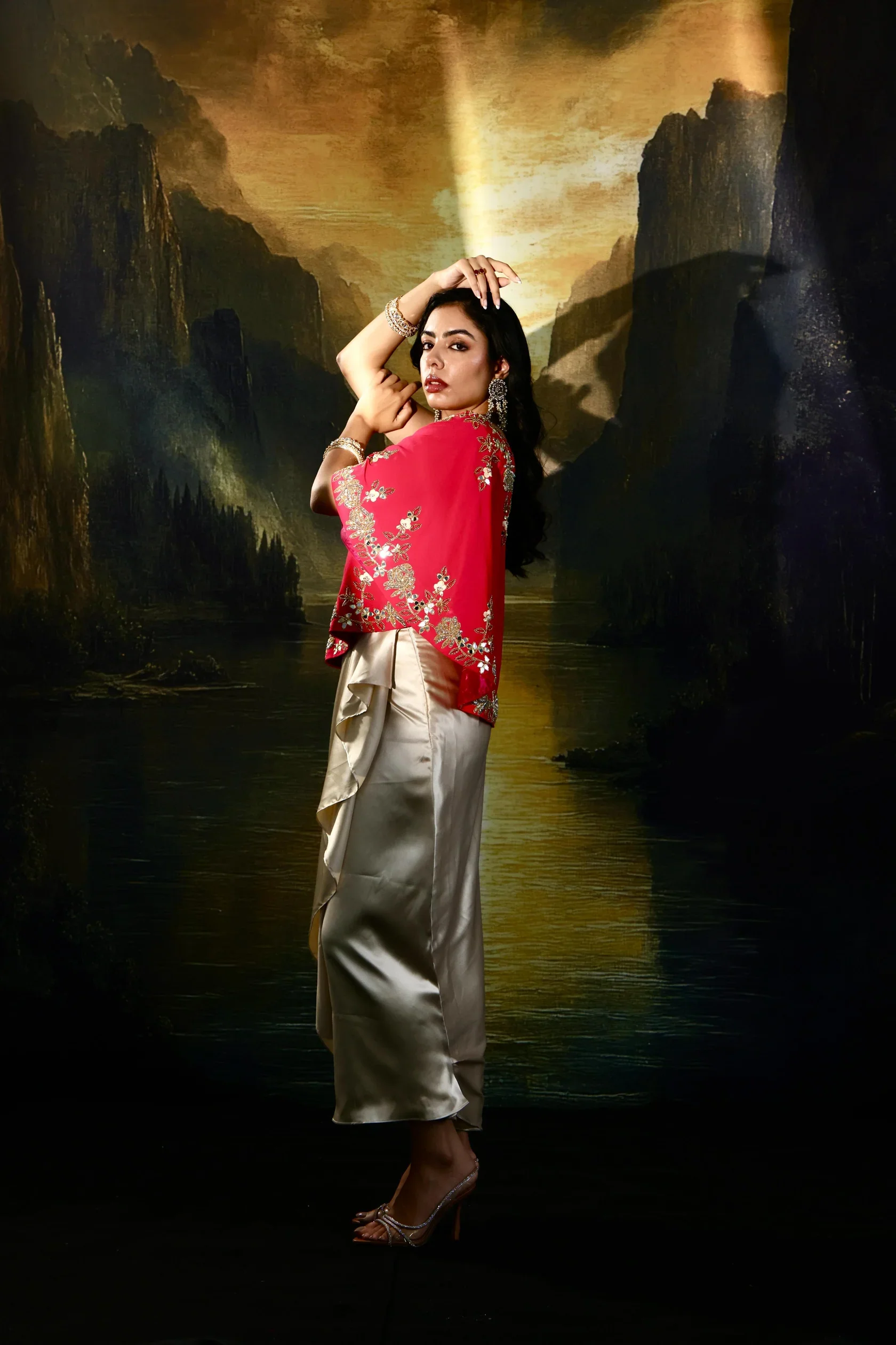 Gulaab Cape and Draped Skirt Set - Image 6
