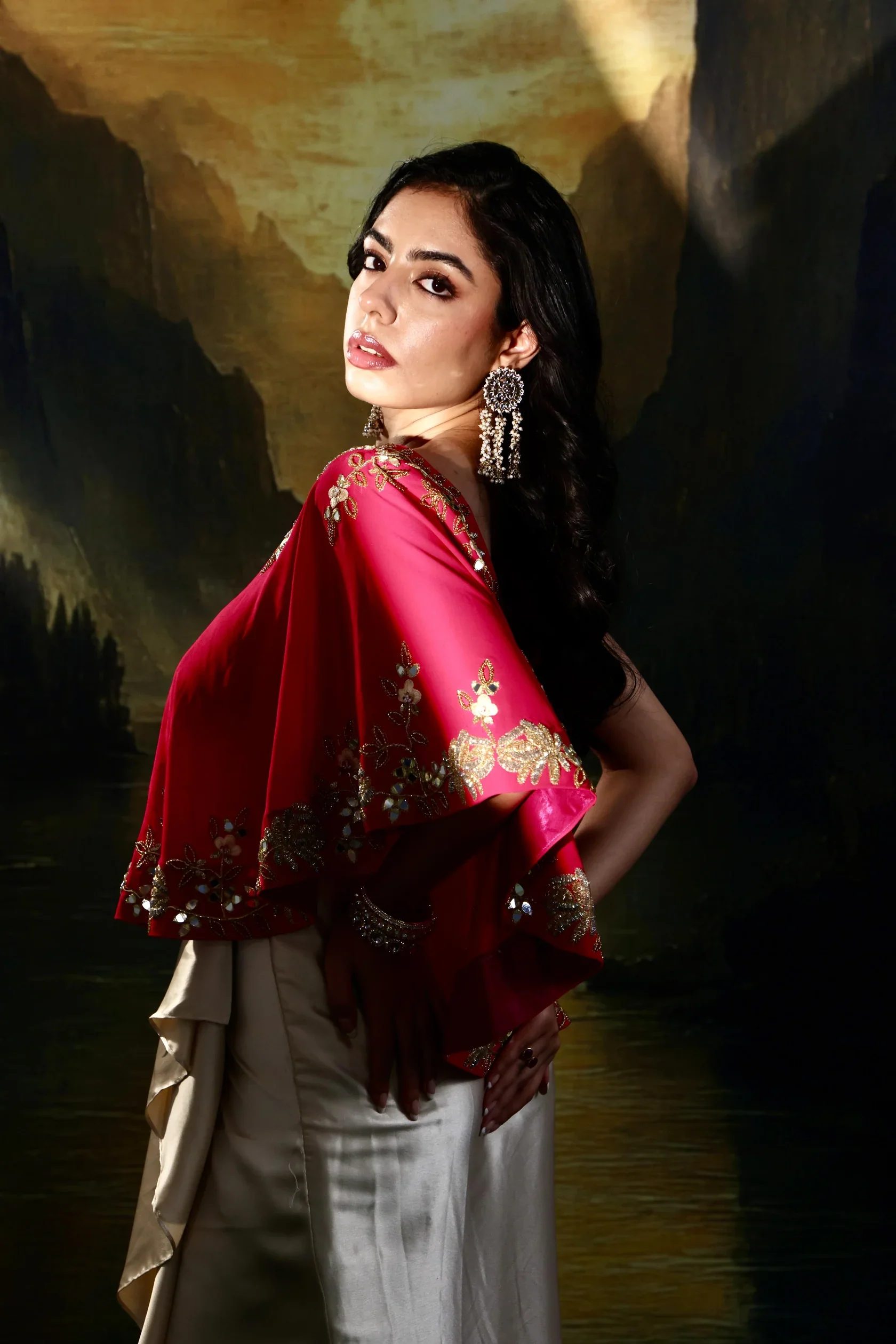 Gulaab Cape and Draped Skirt Set - Image 7
