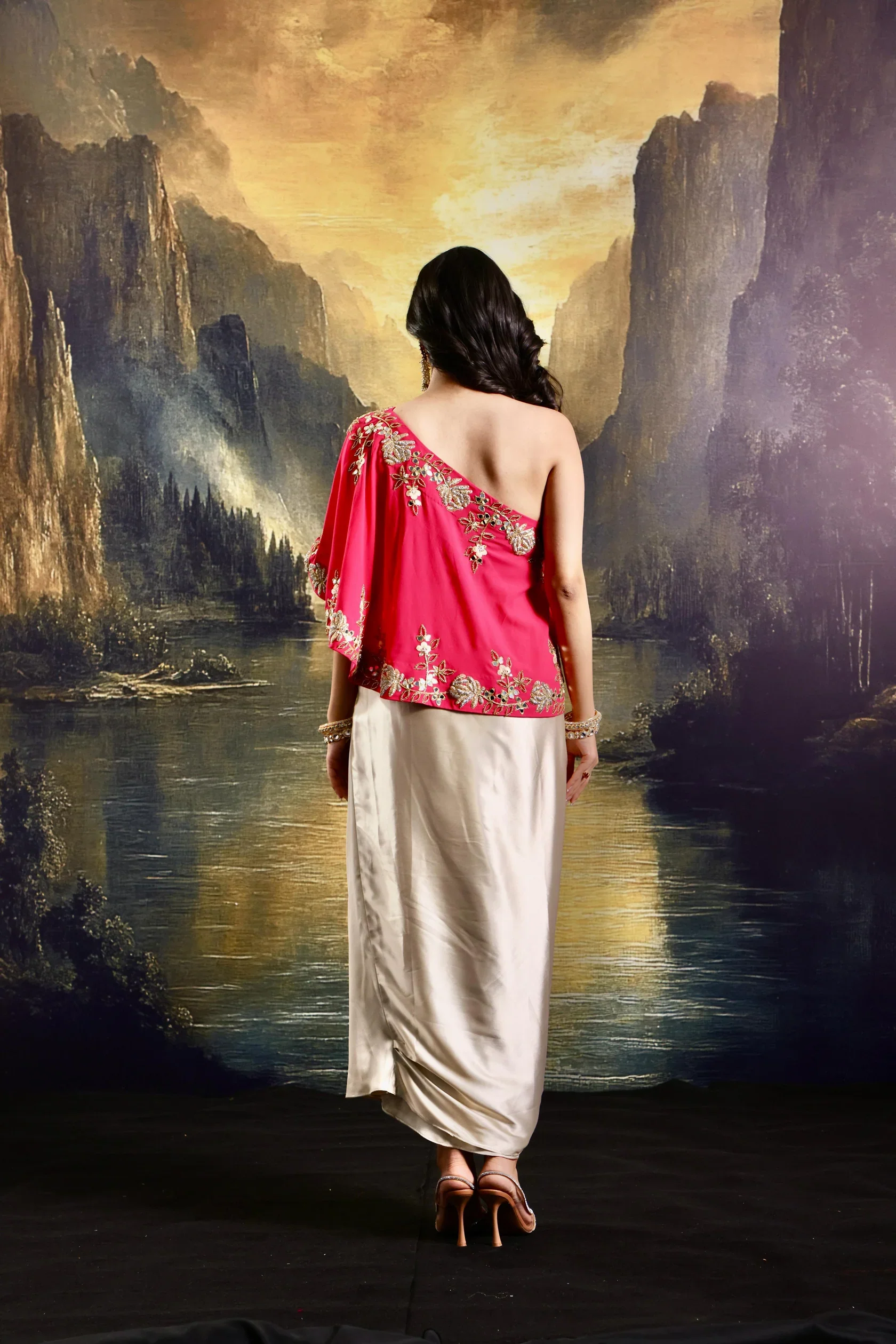 Gulaab Cape and Draped Skirt Set - Image 8