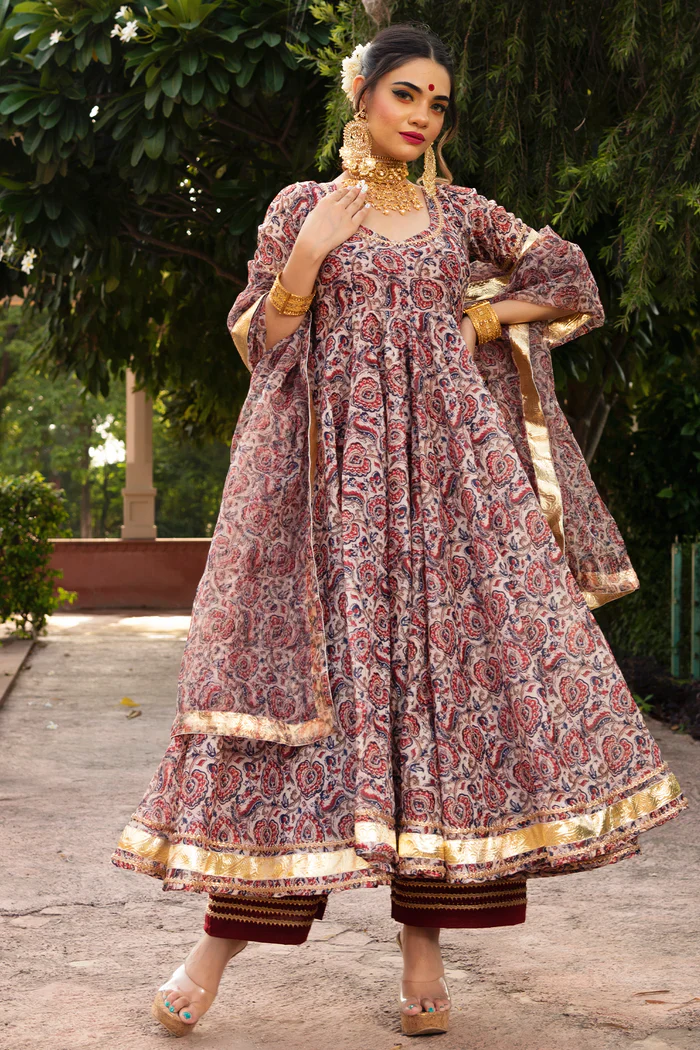 Gulbagh organza anarkali set - Image 3