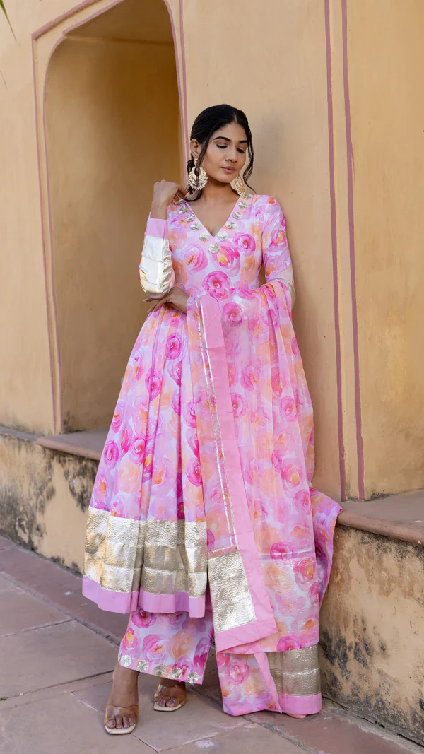 Haadiya Muslin Anarkali Set