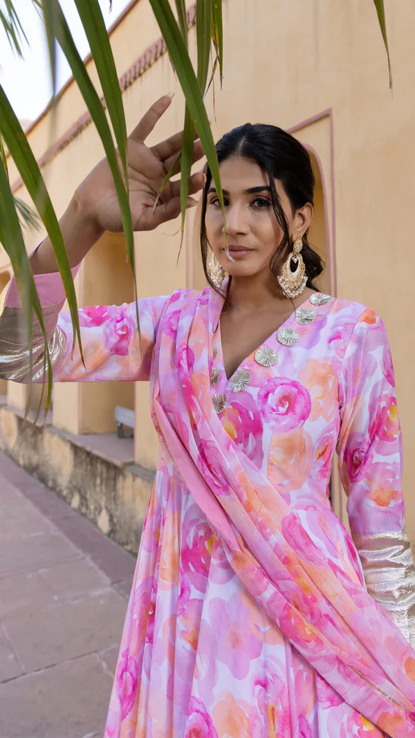 Haadiya Muslin Anarkali Set - Image 6