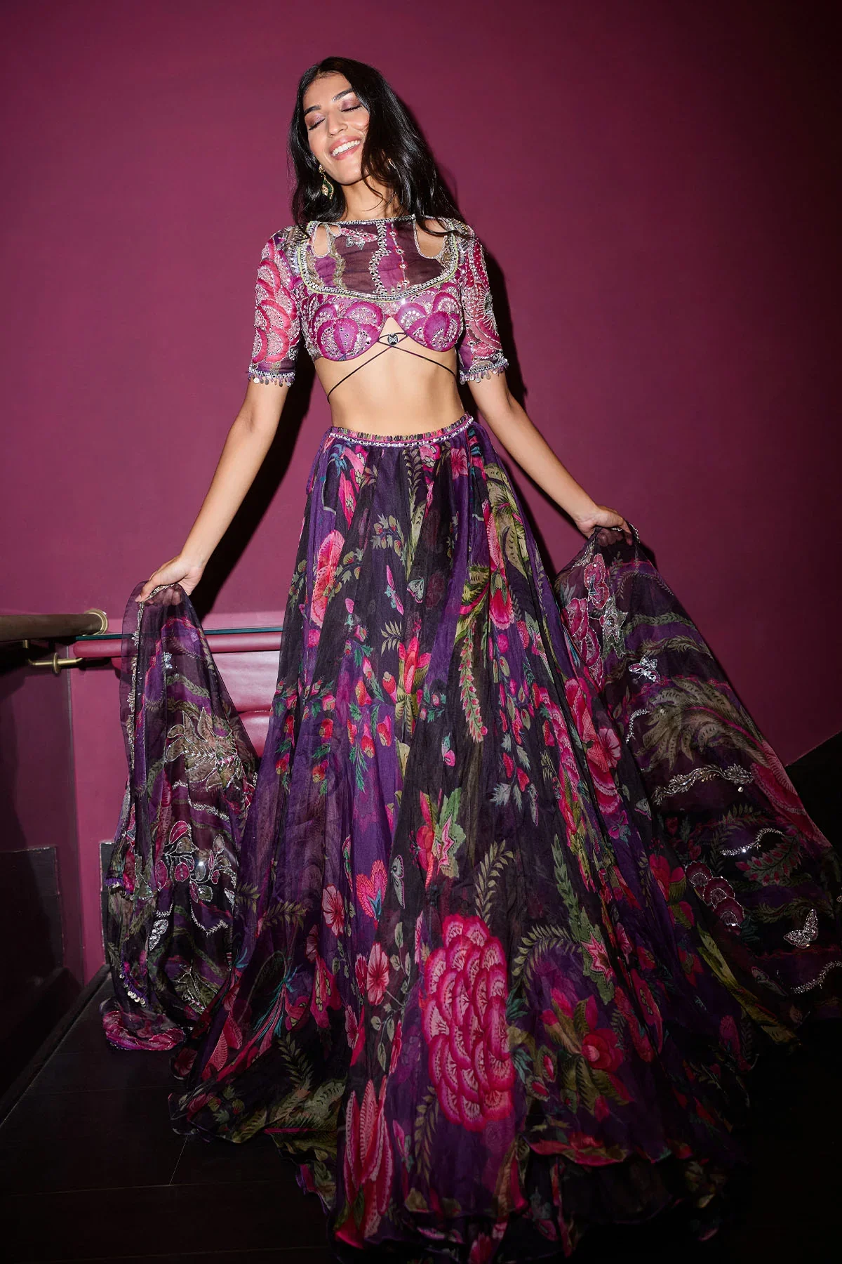 Hadia - Hand Embroidered Signature Blouse and Dupatta With Lehenga - Image 7