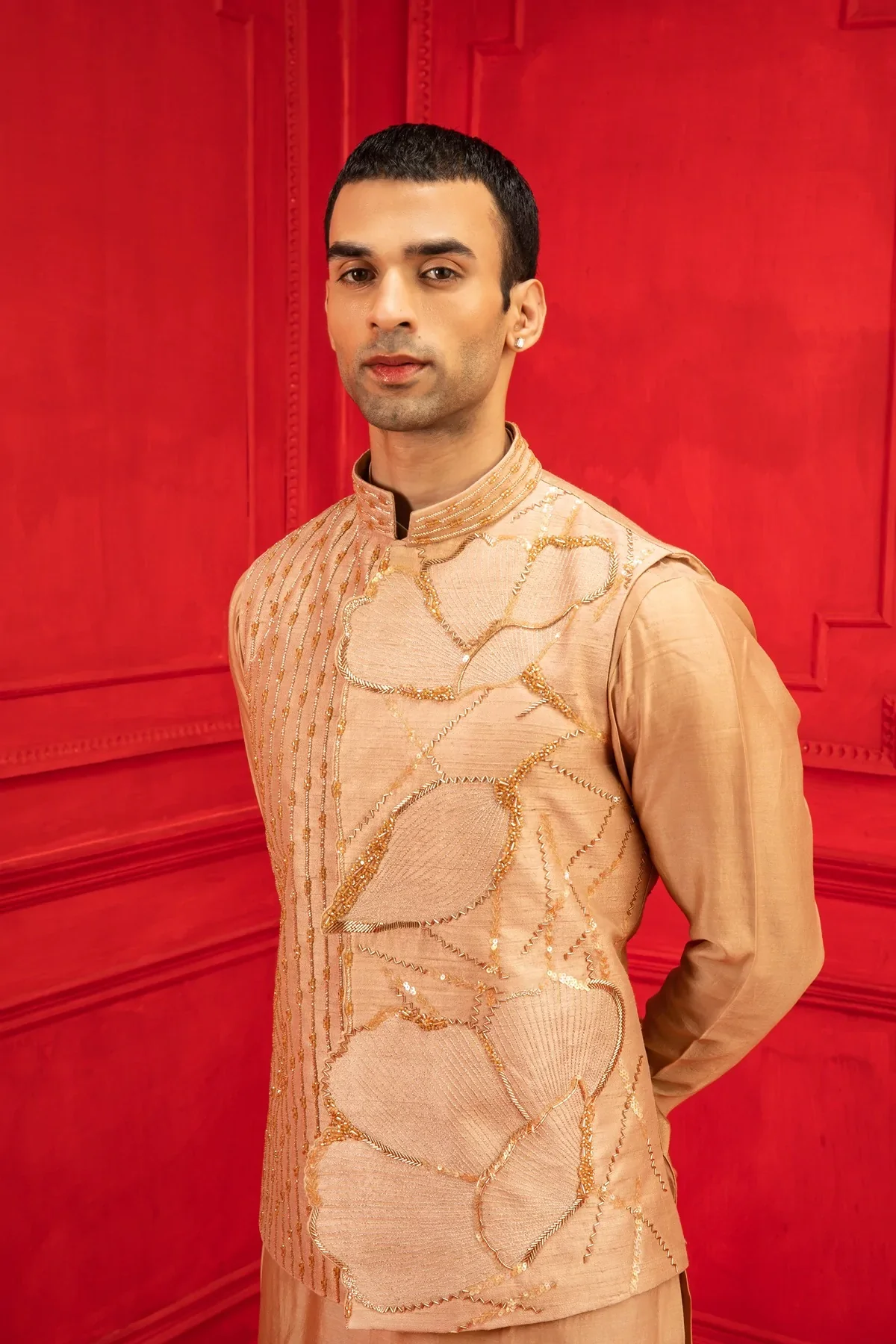 Hamid Embroidered Silk Kurta - Image 3