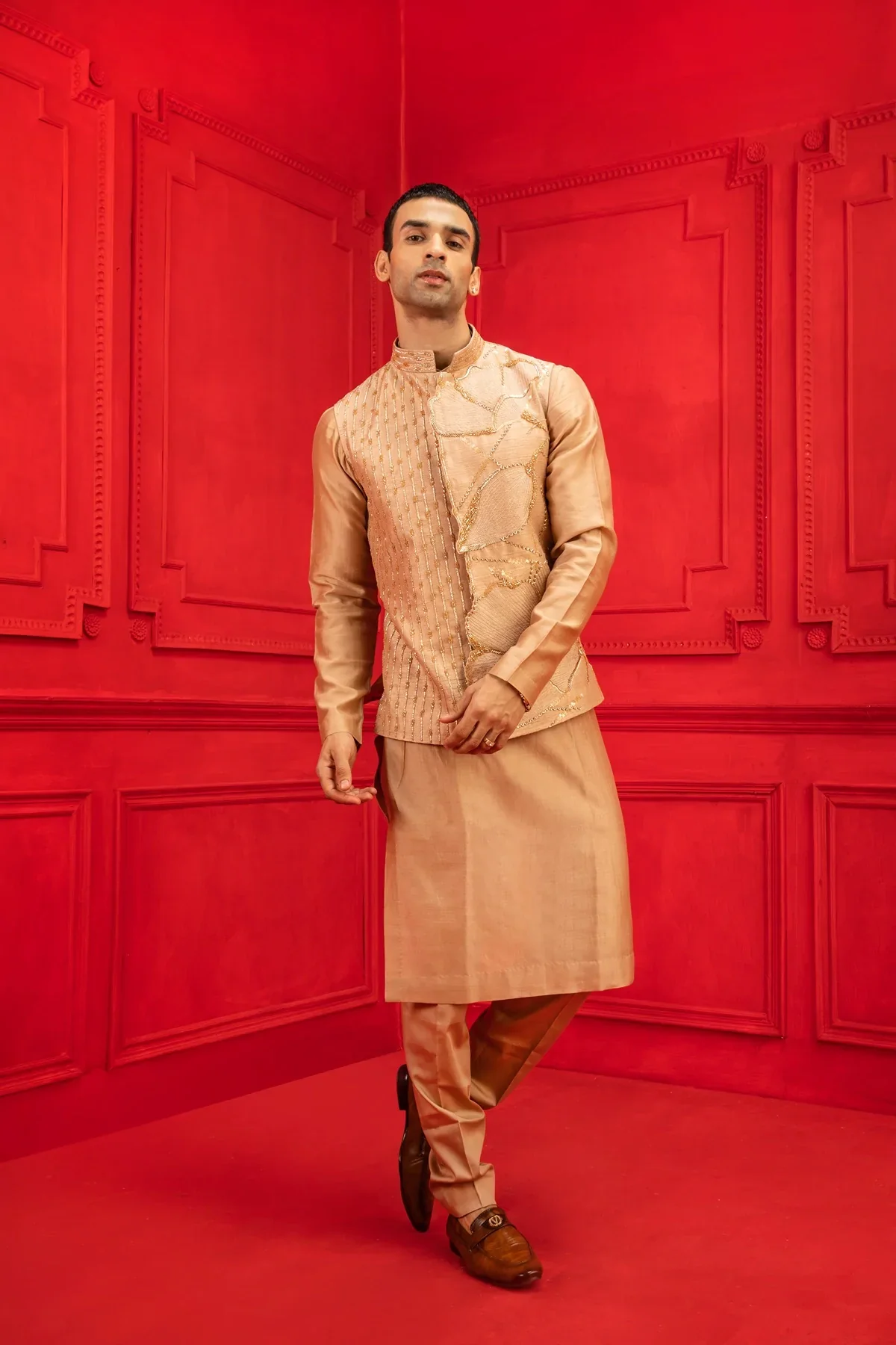 Hamid Embroidered Silk Kurta - Image 4