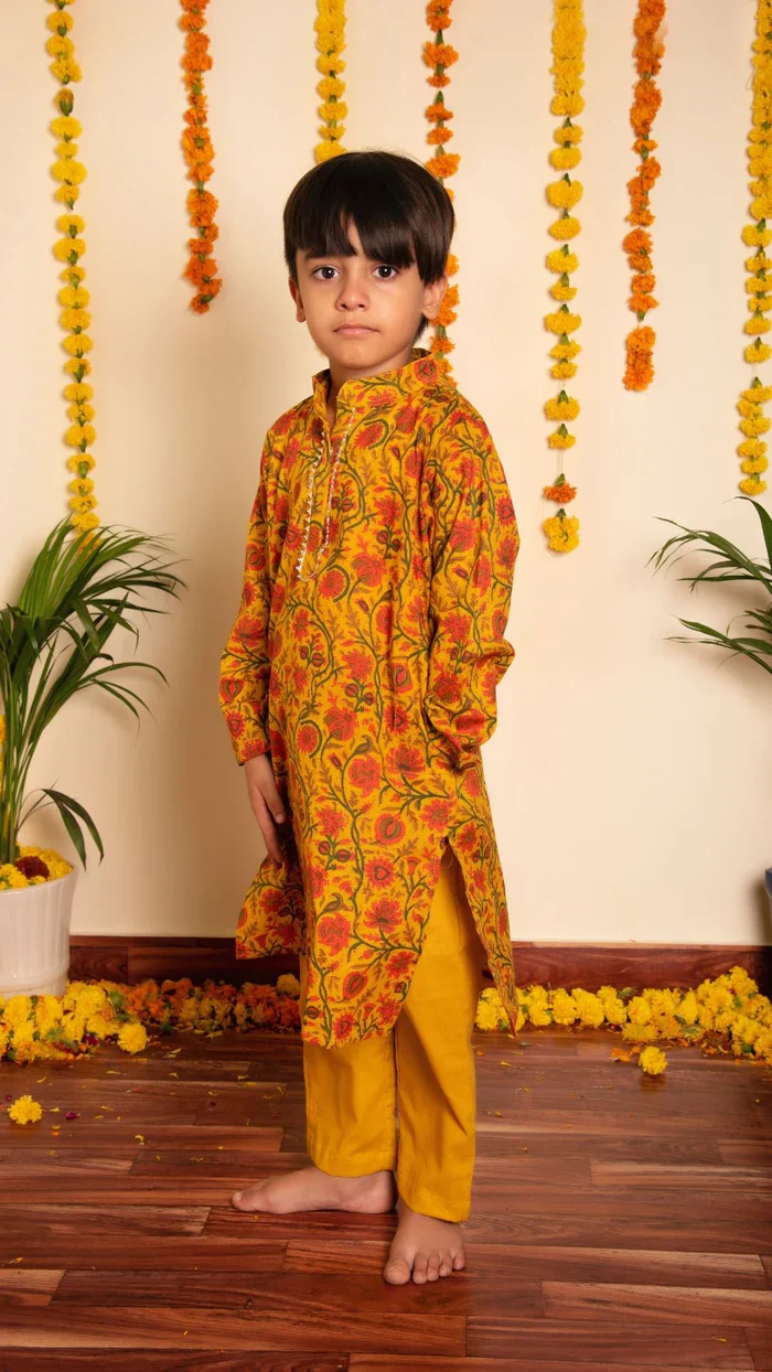 Hand block kurta pant set - Image 2