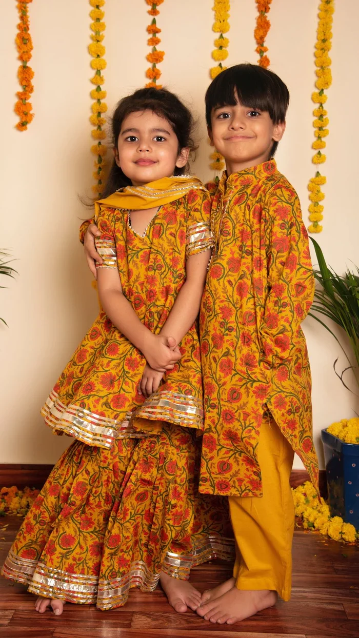 Hand block kurta pant set - Image 3
