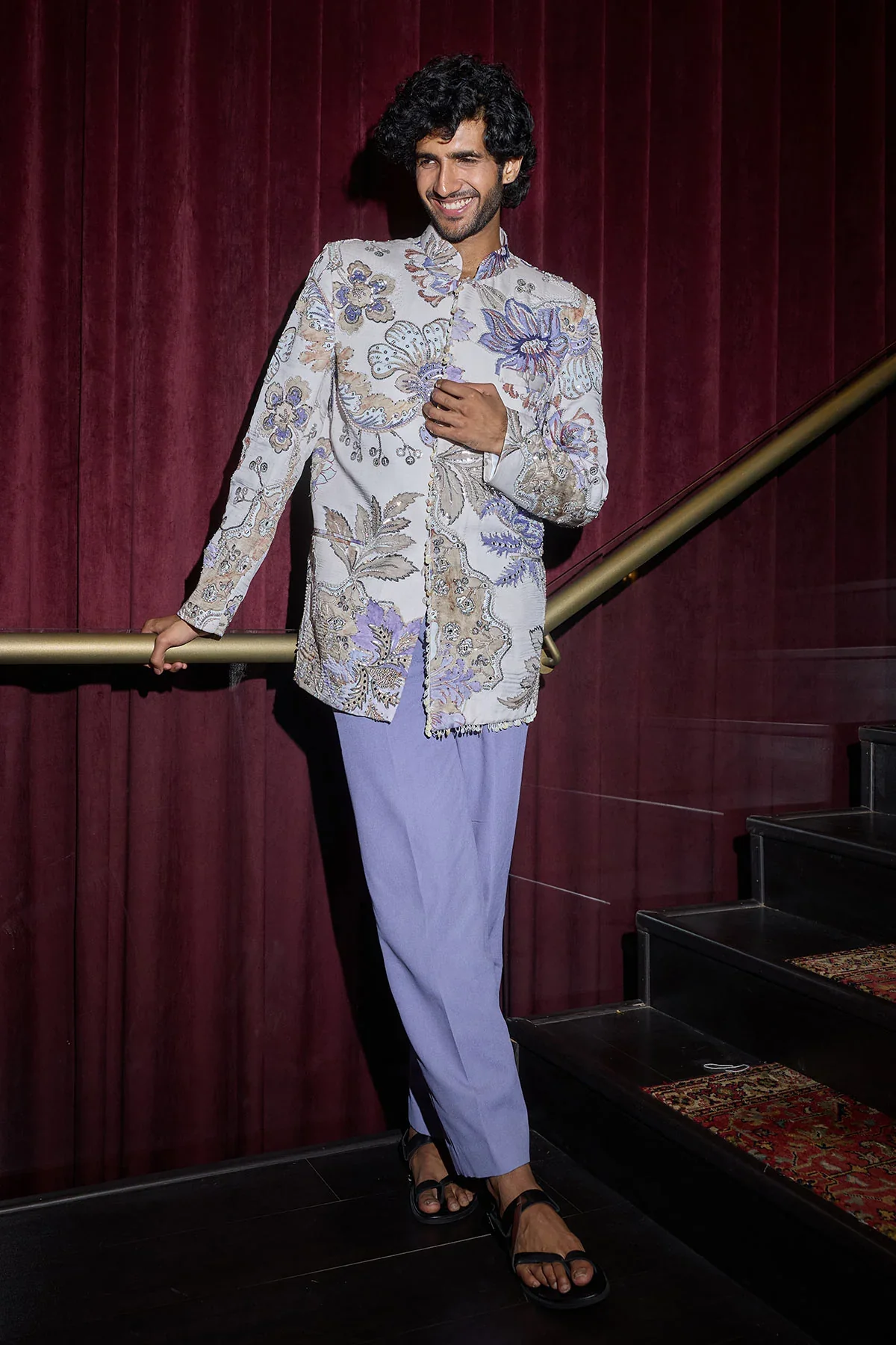 HASAN - Heavy Hand Embroidered Bundgala, Short Kurta and Trousers Set
