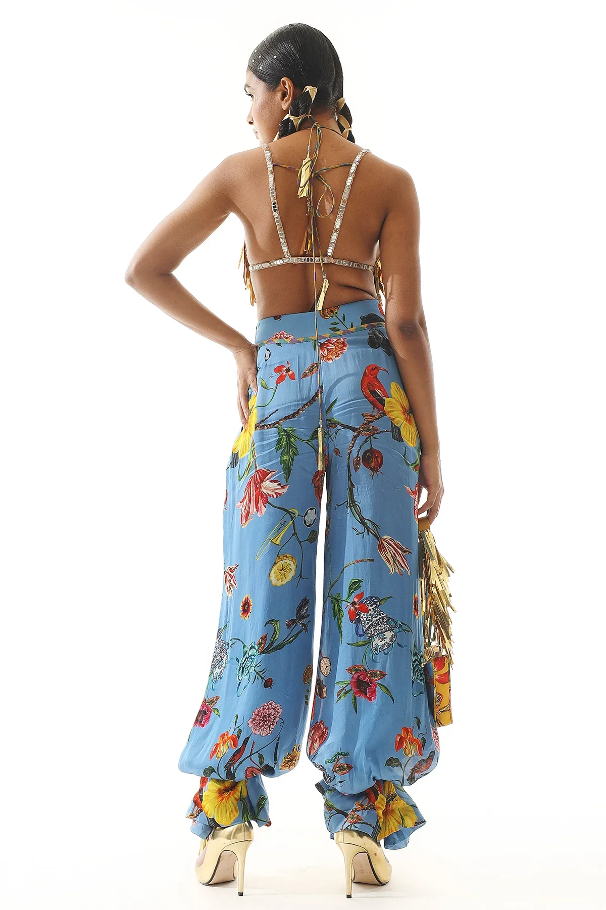 Heavy Embroidered Blouse With Printed Pant - Image 2