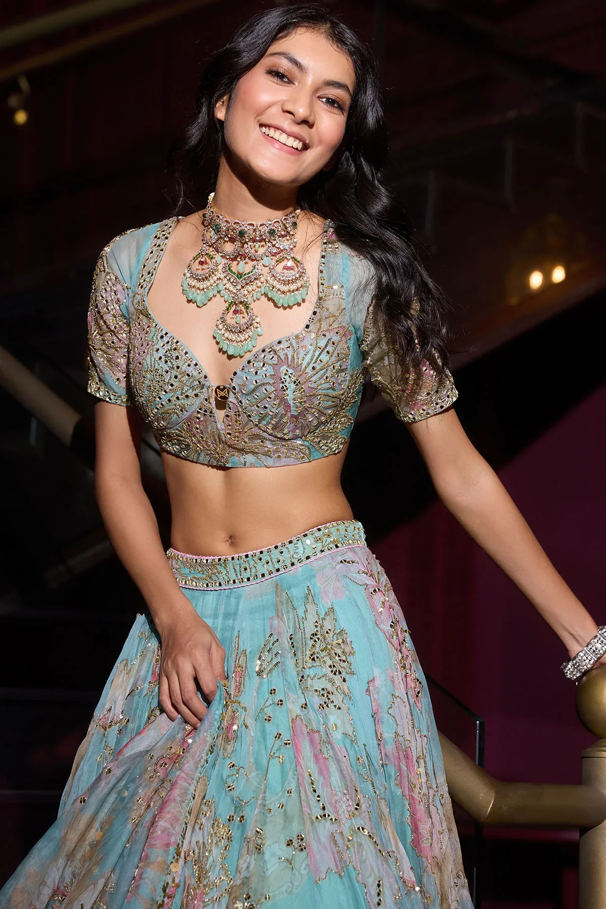 Hena - Heavy Embroidered Signature Blouse, Lehenga - Image 3