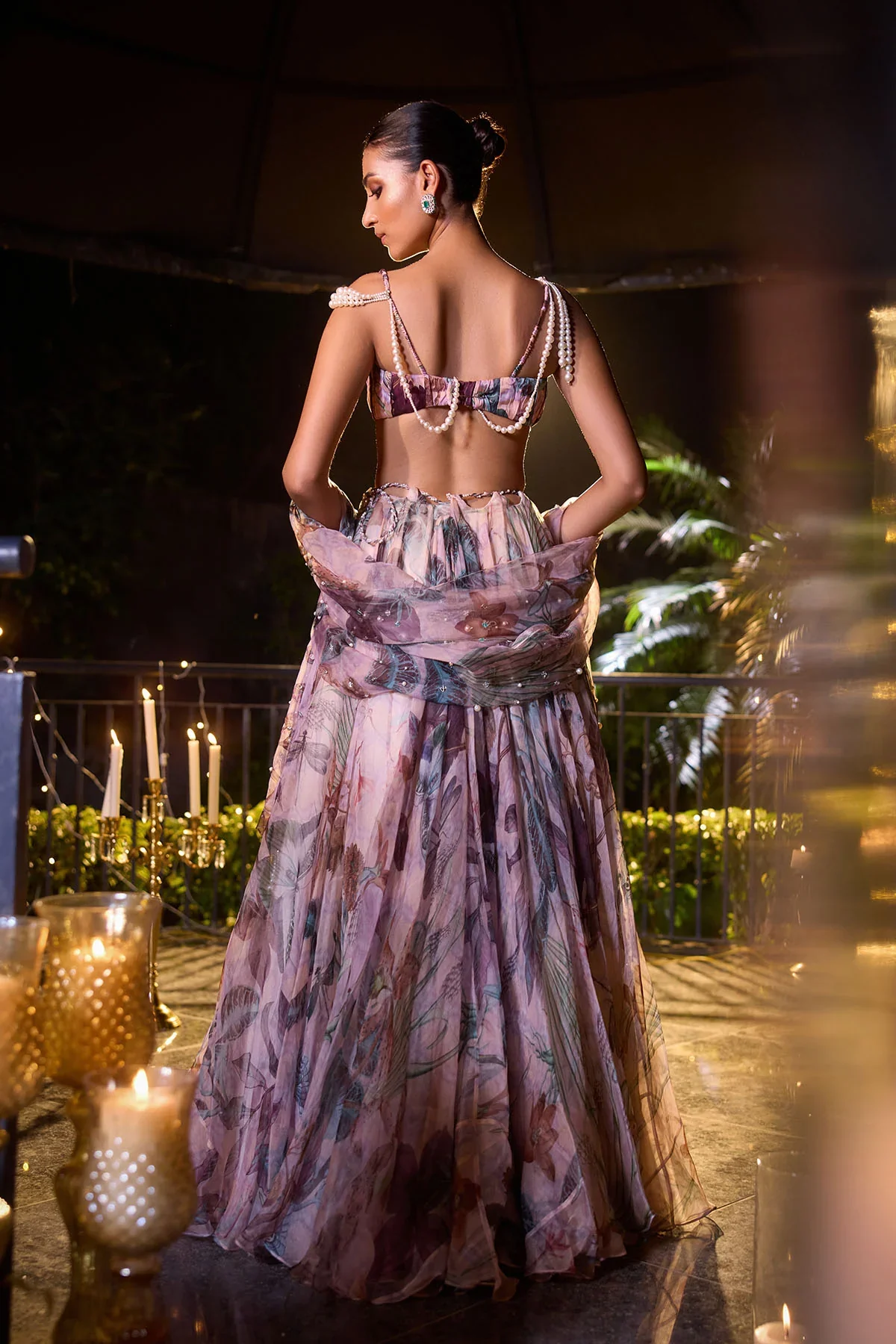Hiba- Hand Embroidered Blouse and Dupatta with Lehenga - Image 4
