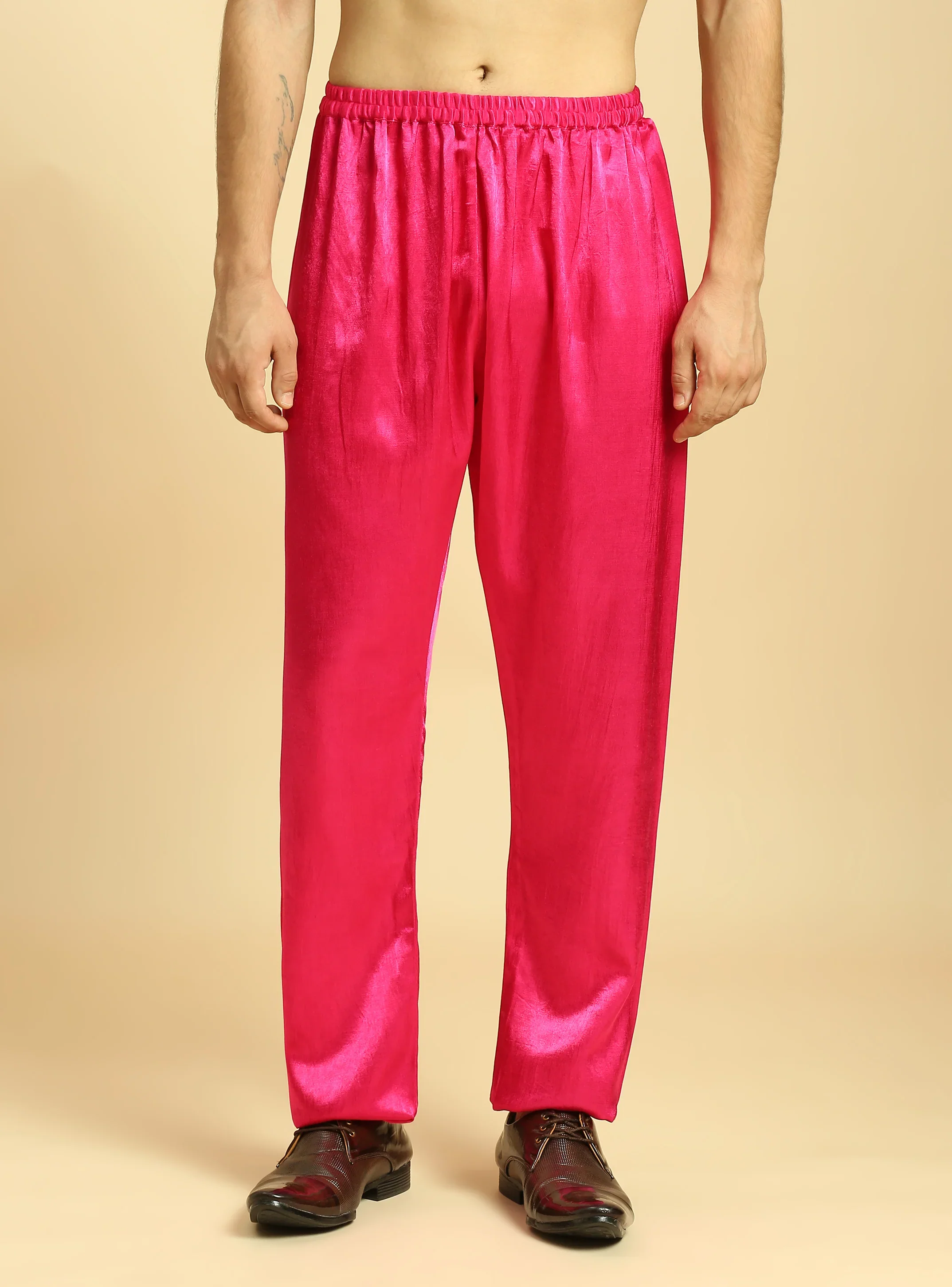 Hot Pink Embroiderd Kurta With Pant - Image 6