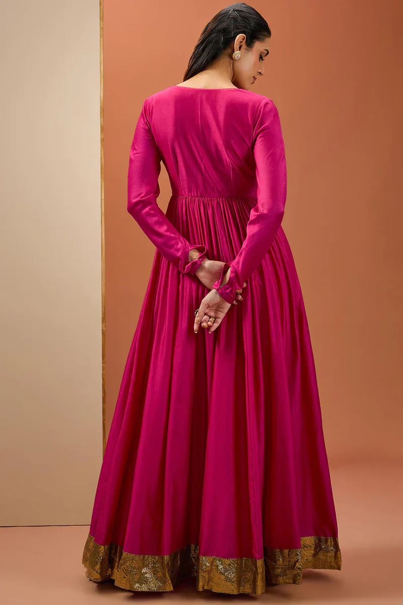 Hot Pink Lampi Anarkali Set - Image 5