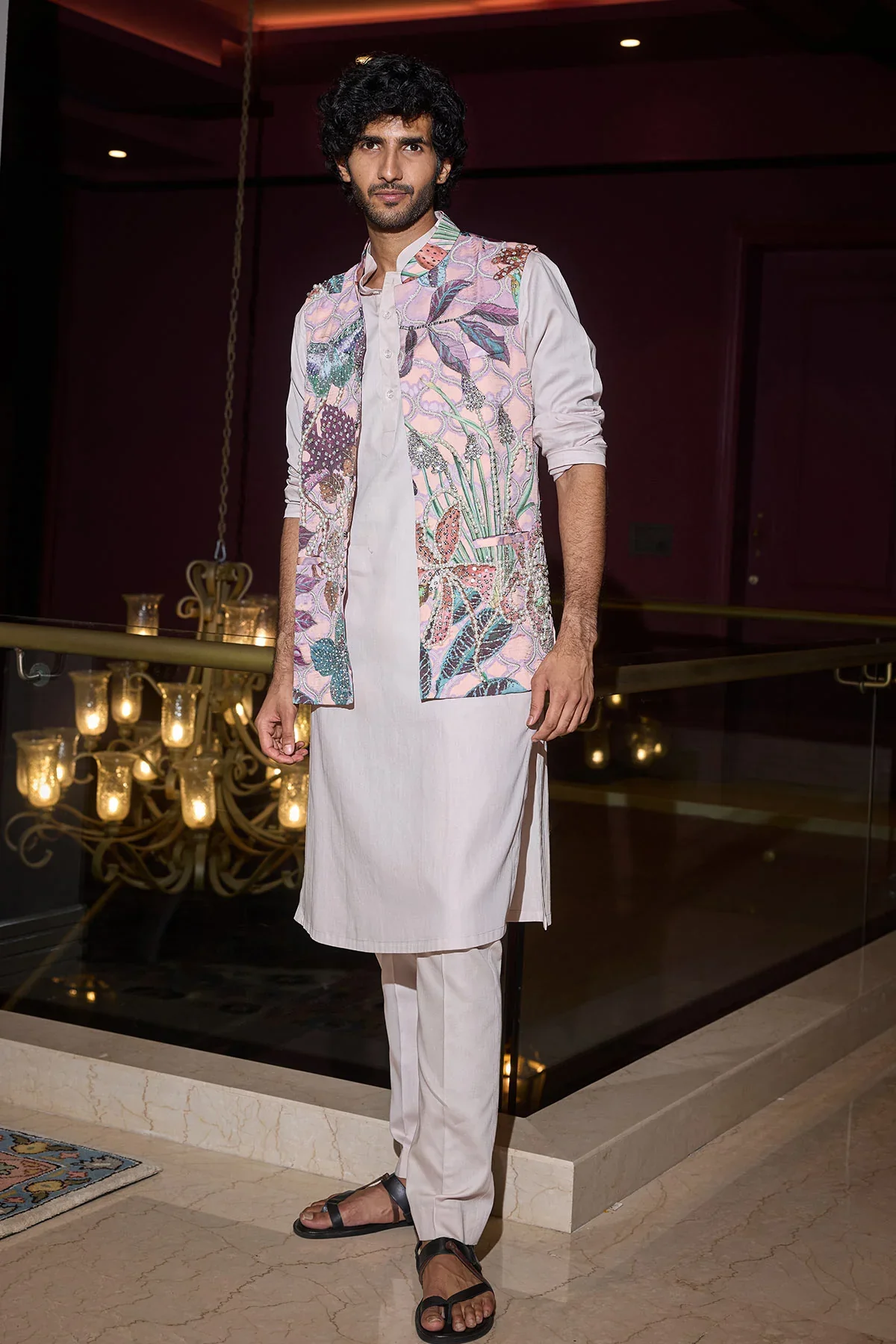 HUSSAIN - Heavy Hand Embroidered Bundi and Kurta Set - Image 2