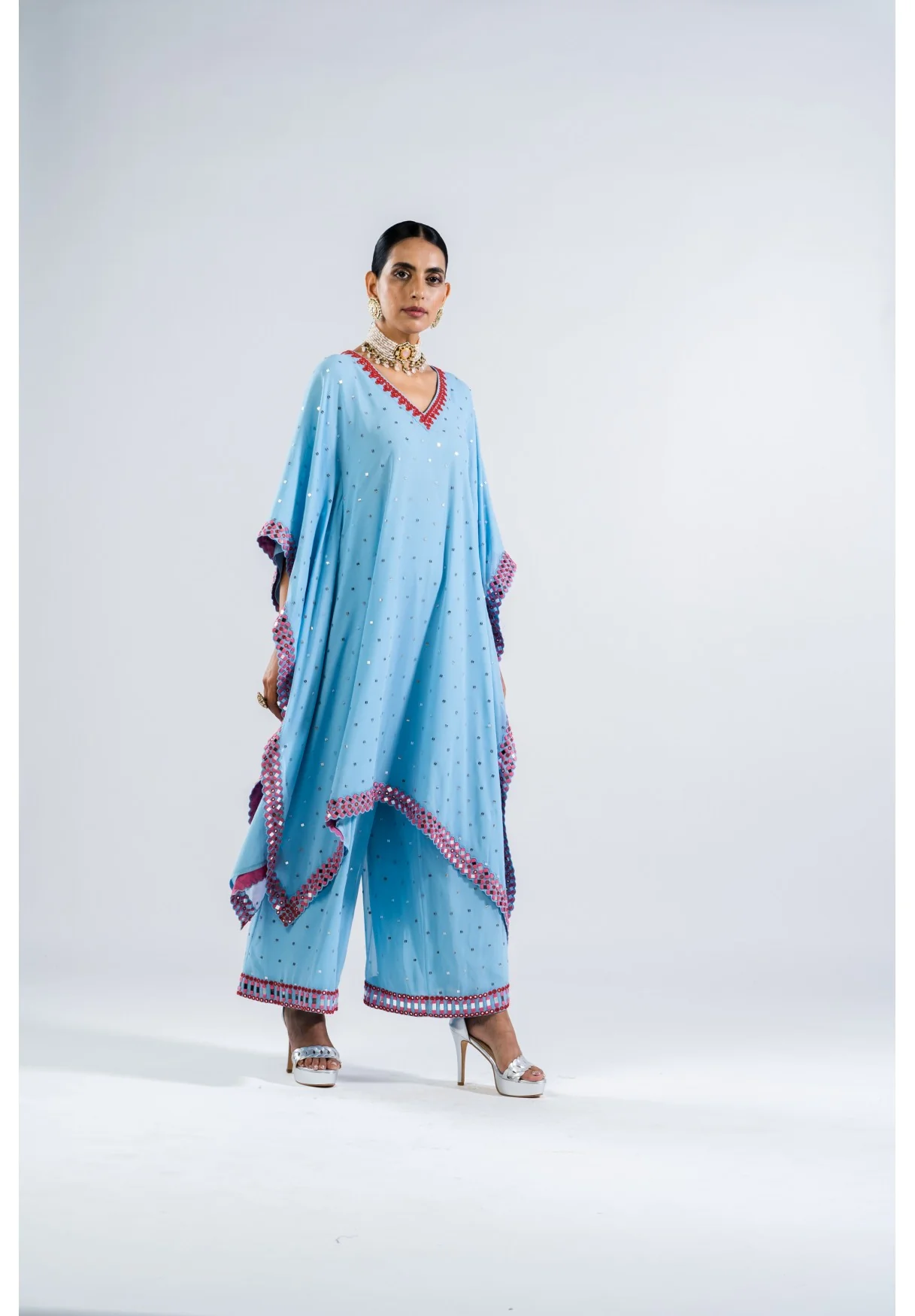 Ice Blue Kaftan Set - Image 4