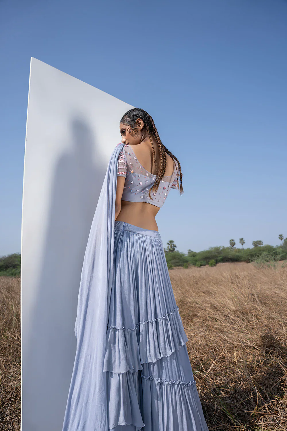 Ice Blue Lehenga - Image 2