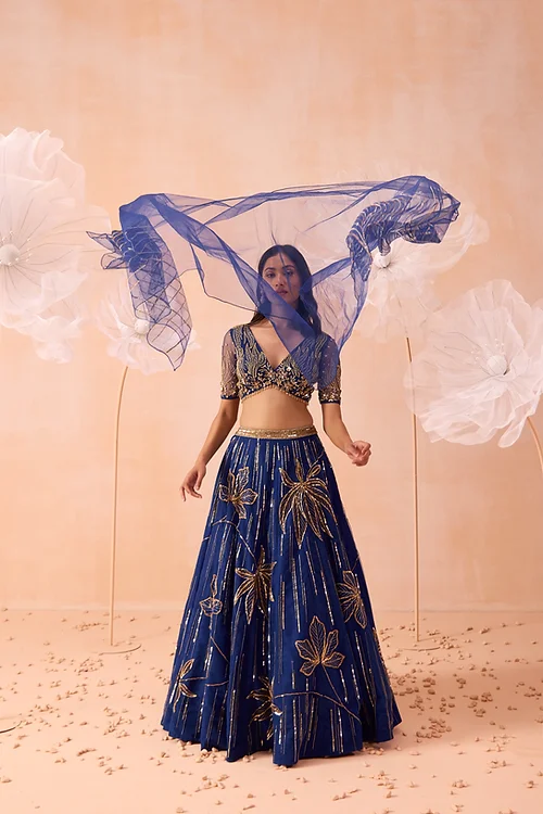 Indigo Floral Gown - Image 2