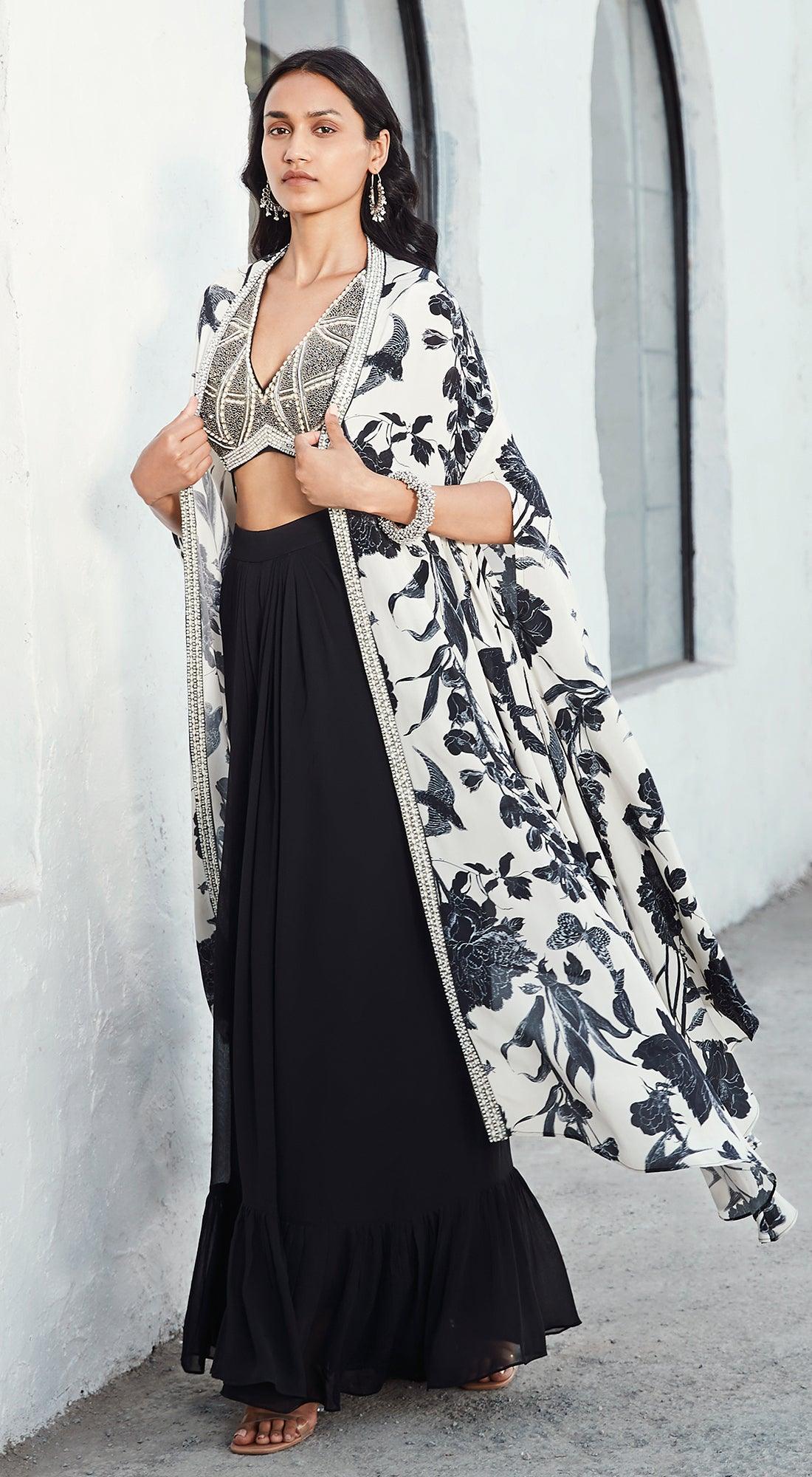 Ivory & Black Skirt Set - Image 4