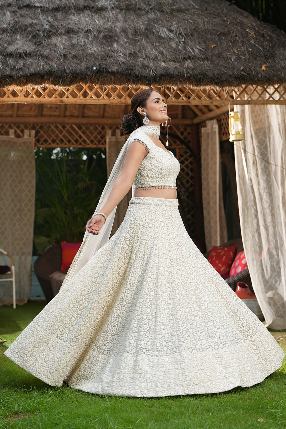 Ivory Embroidered Lehenga Set - Image 2