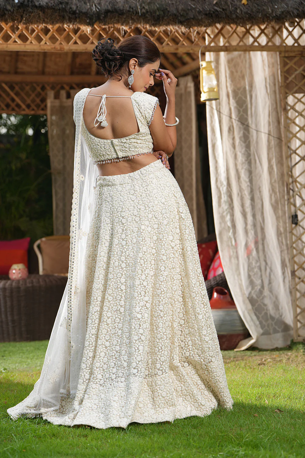 Ivory Embroidered Lehenga Set - Image 3