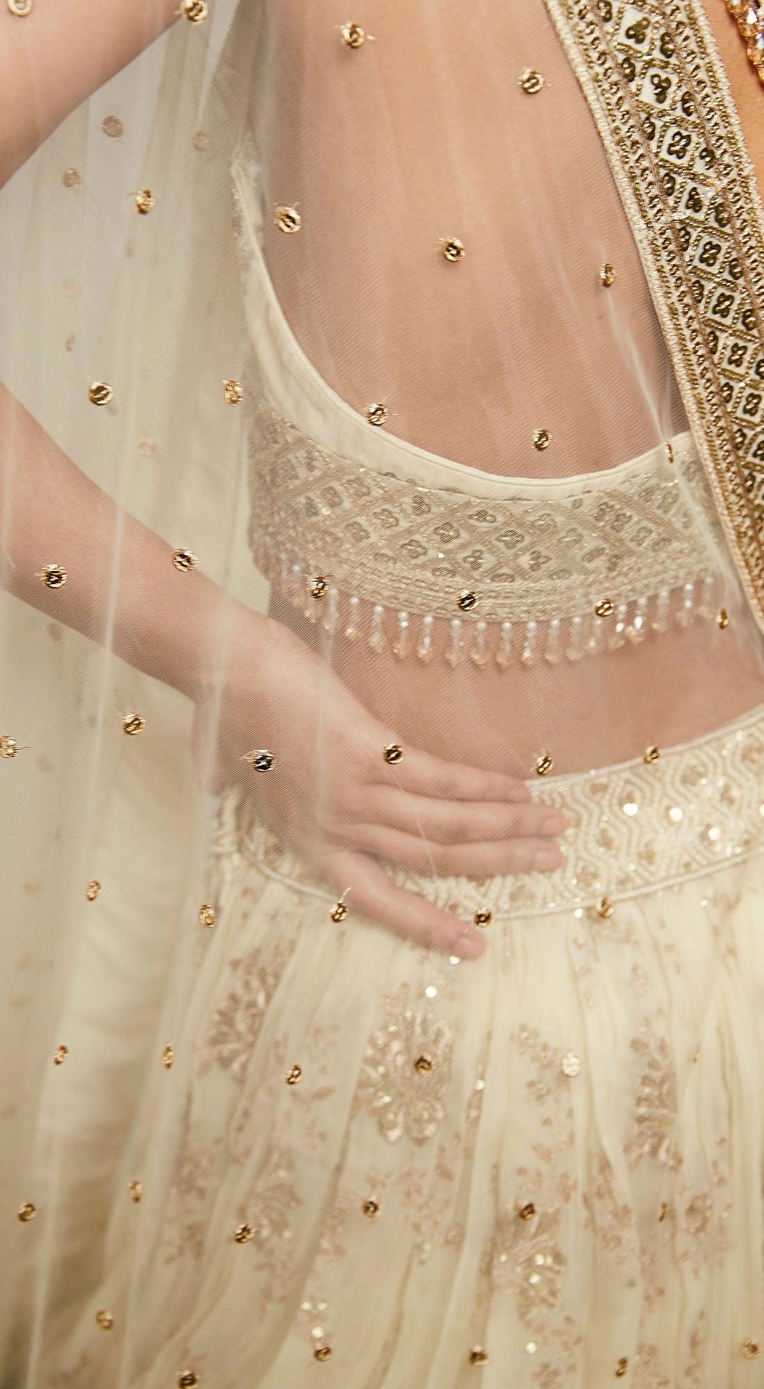 Ivory Embroidered Lehenga Set - Image 4