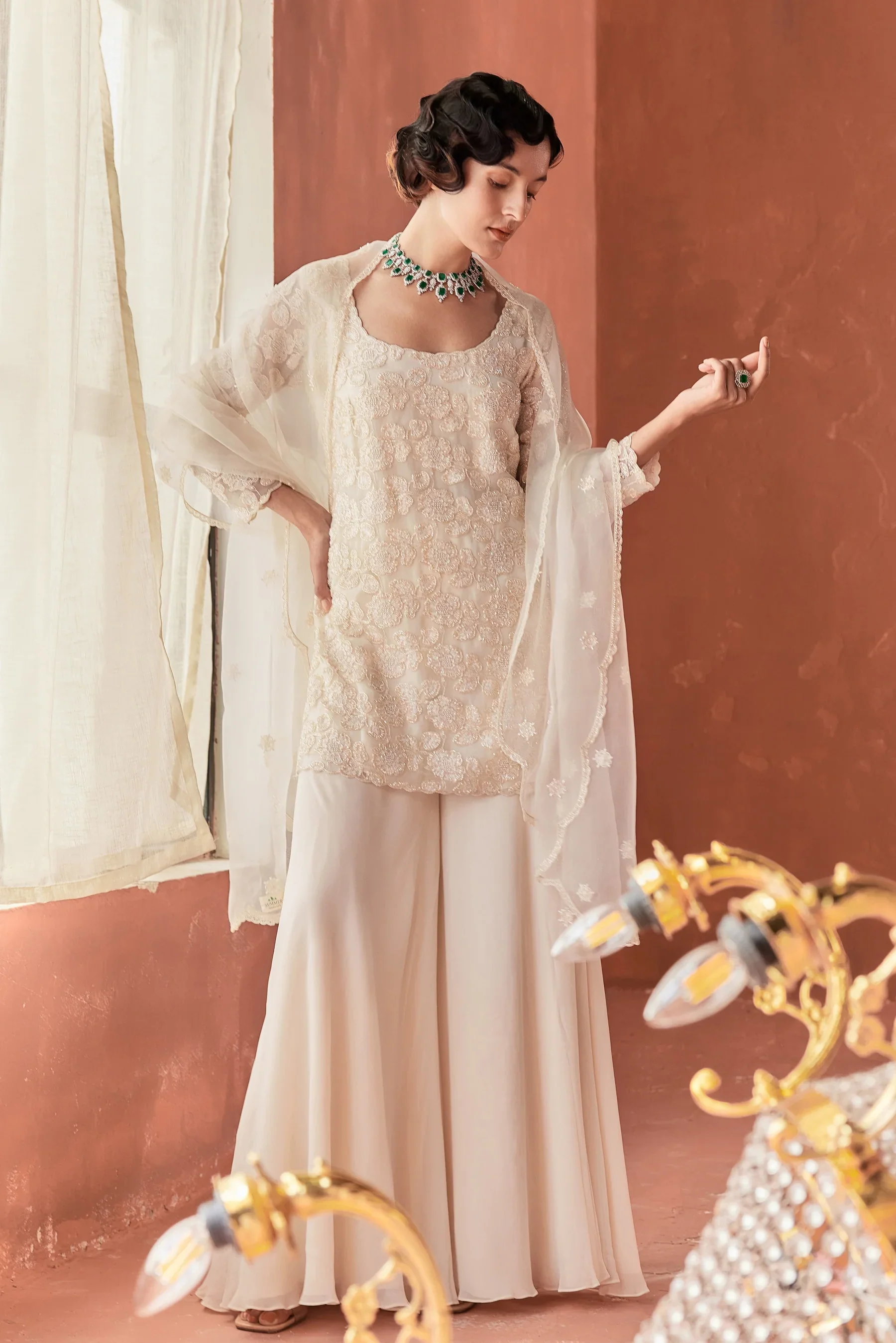 Ivory Folliage Kurta - Image 2
